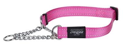 Rogz For Dogs Fanbelt Half-Slip Collar Pink - Size L - Image 1