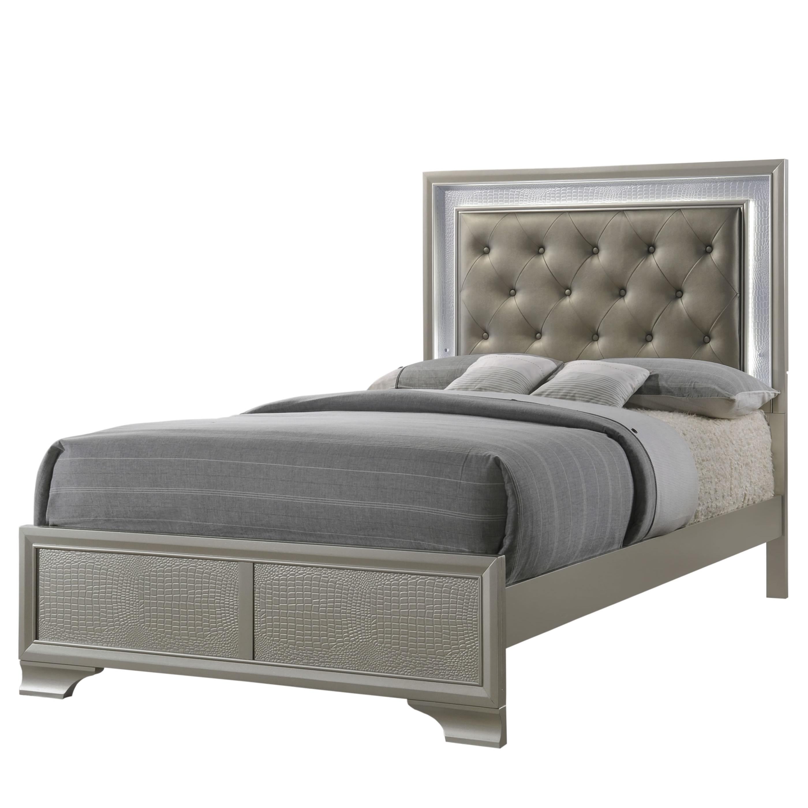 Crown Mark Lyssa Full Upholstered Panel Bed B4300-F-HBFB/B4300-FT-RAIL - Image 1