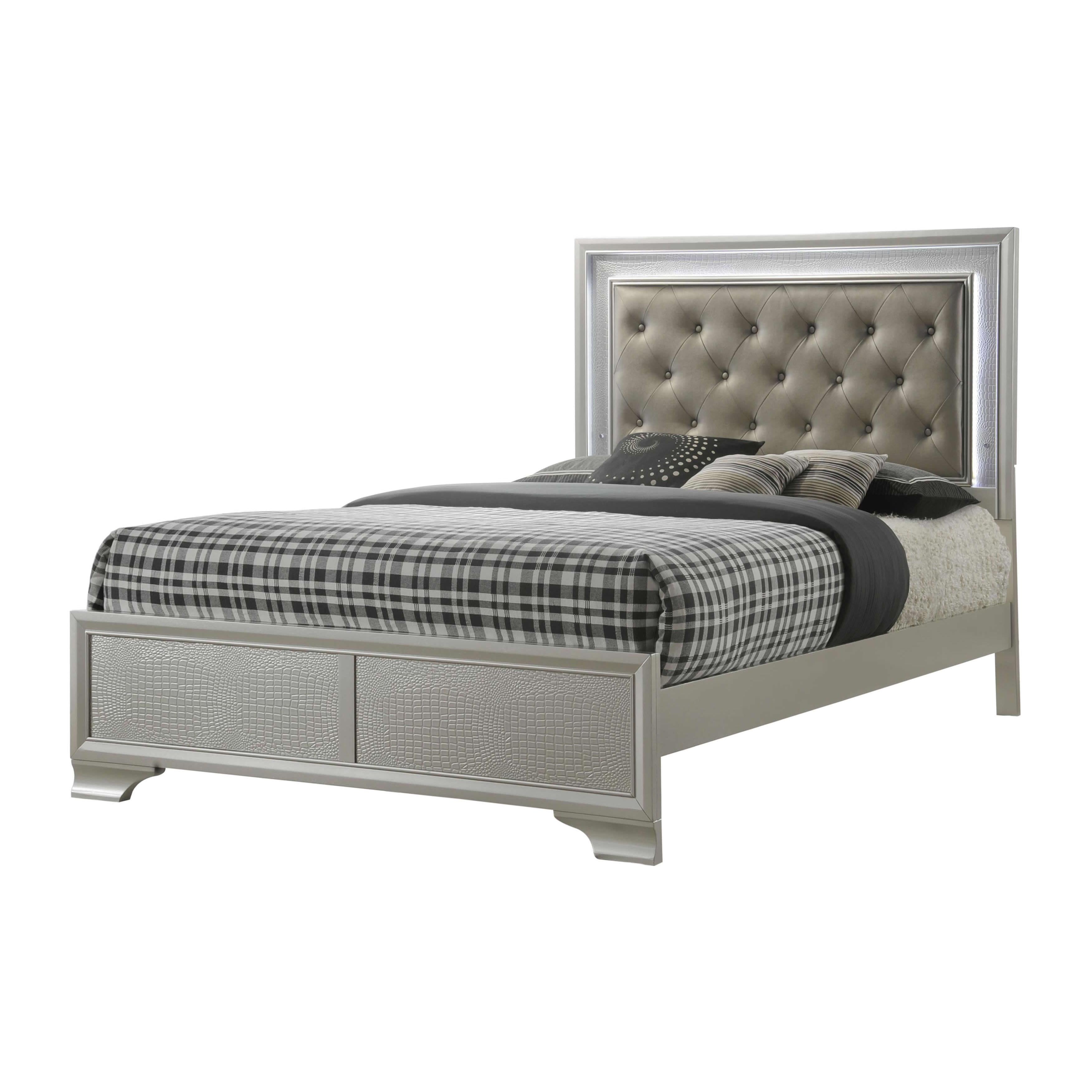 Crown Mark Lyssa Queen Upholstered Panel Bed B4300-Q-HBFB/B4300-KQ-RAIL - Image 2