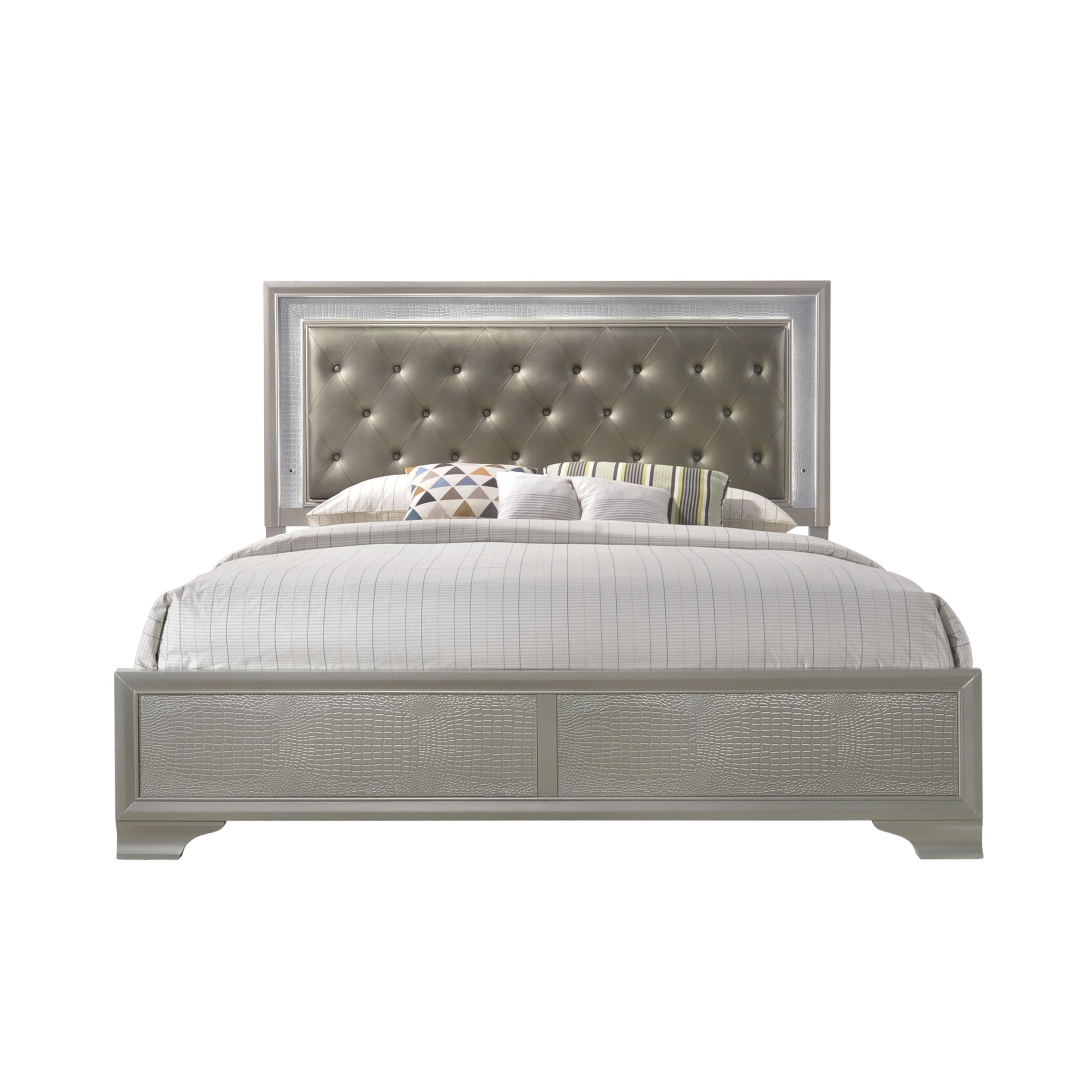Crown Mark Lyssa King Upholstered Panel Bed B4300-K-HBFB/B4300-KQ-RAIL - Image 1
