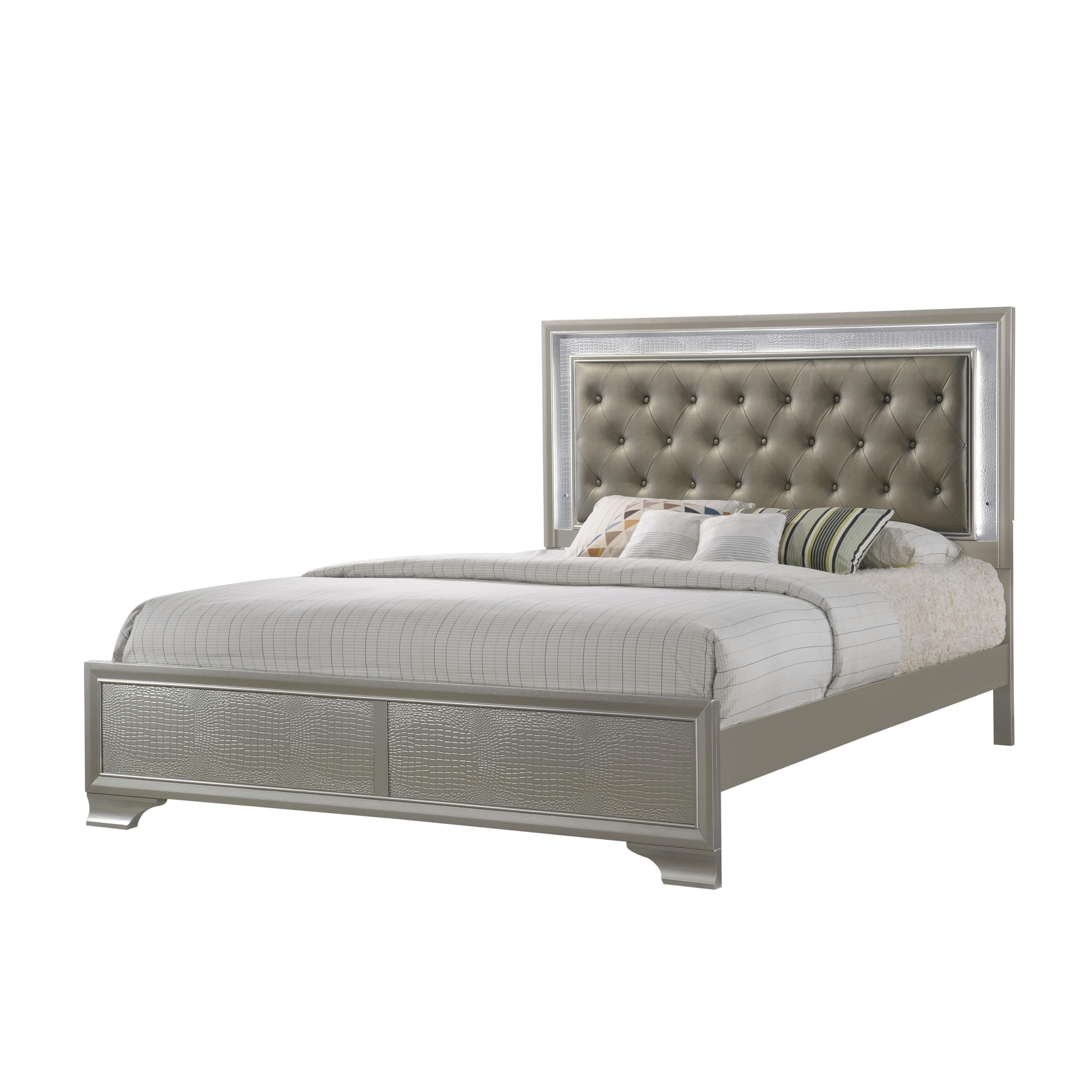 Crown Mark Lyssa King Upholstered Panel Bed B4300-K-HBFB/B4300-KQ-RAIL - Image 2