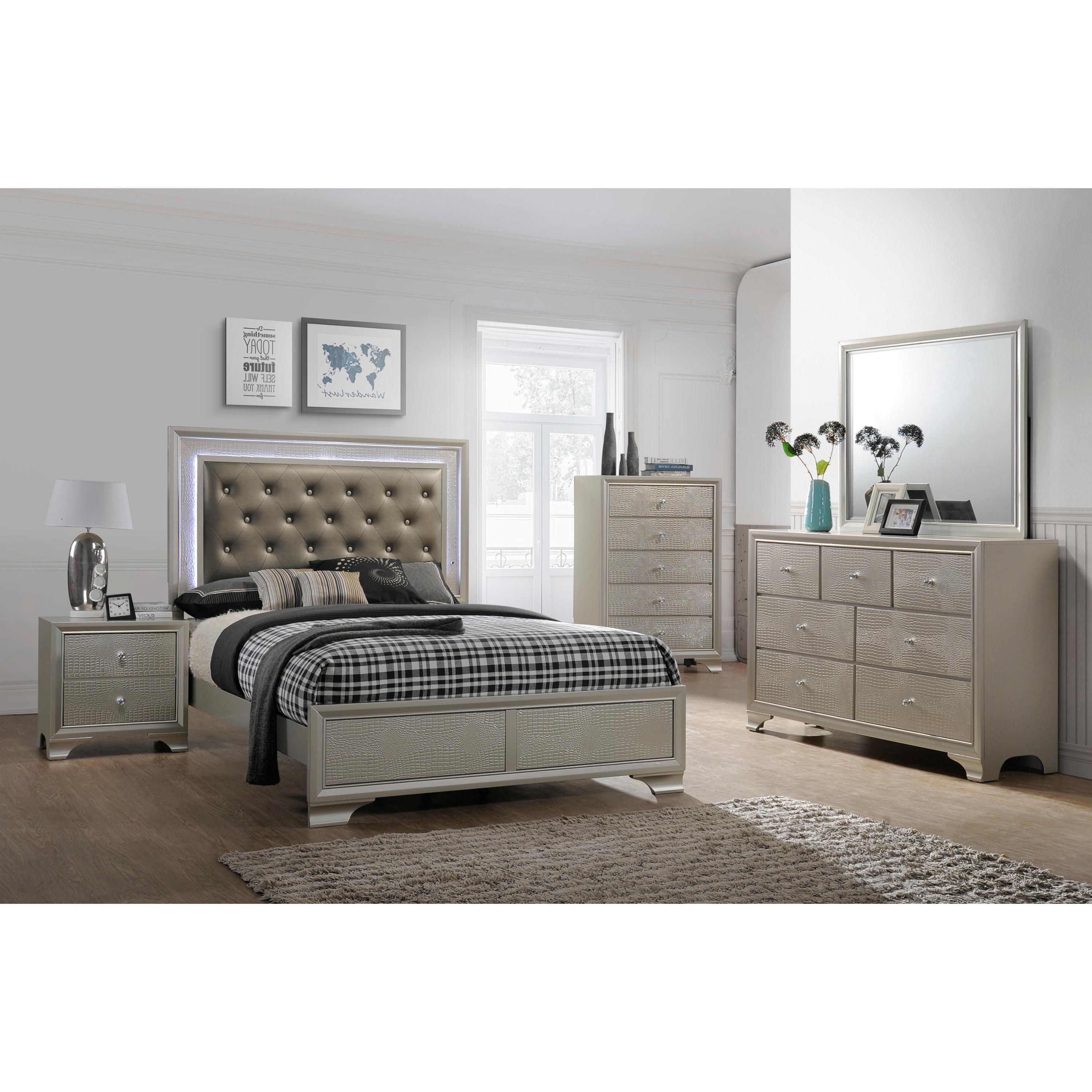 Crown Mark Lyssa King Upholstered Panel Bed B4300-K-HBFB/B4300-KQ-RAIL - Image 3