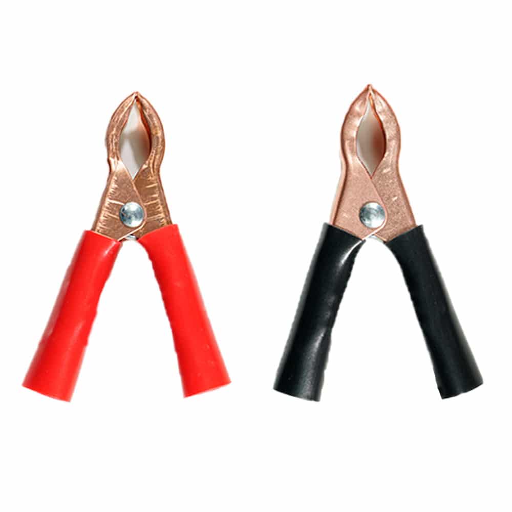 Pair of Alligator Battery Clips for Charging with Vehicle Battery
