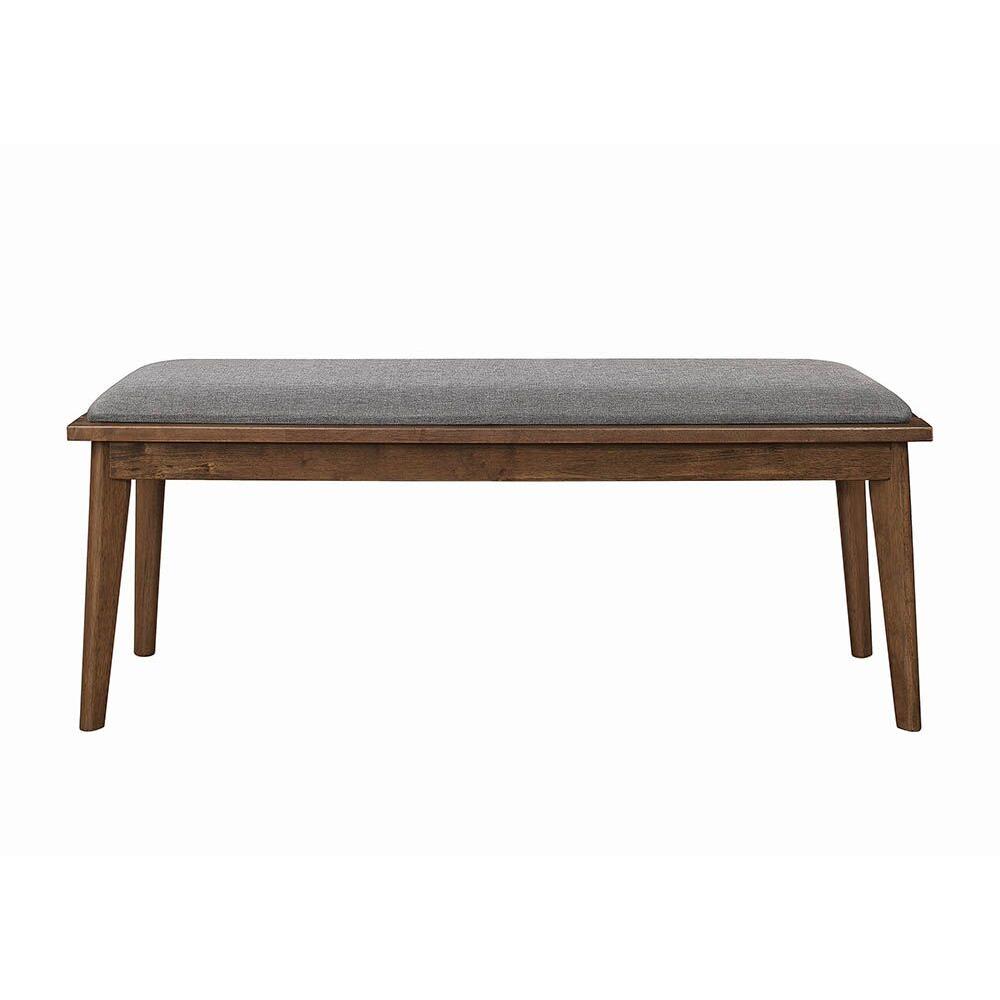 Coaster Furniture Alfredo 108083 Upholstered Dining Bench - Grey and Natural Walnut - Image 2
