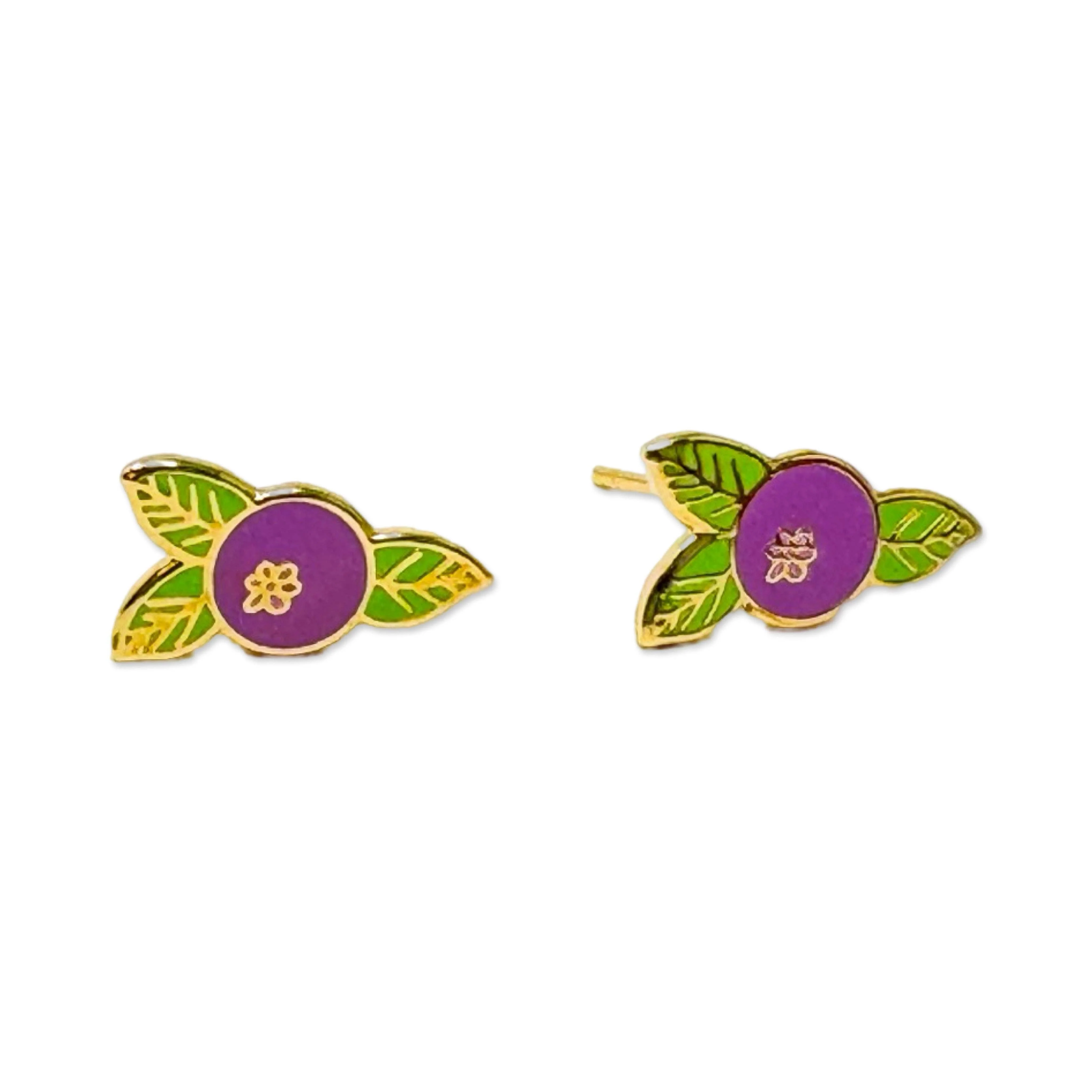 Blueberry Enamel Earrings - Image 1