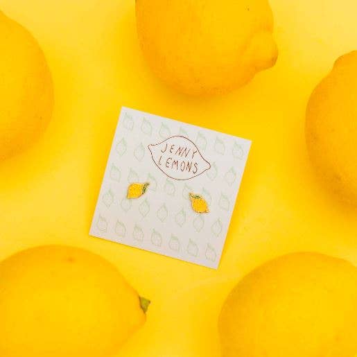 Lemon Enamel Earrings - Image 3