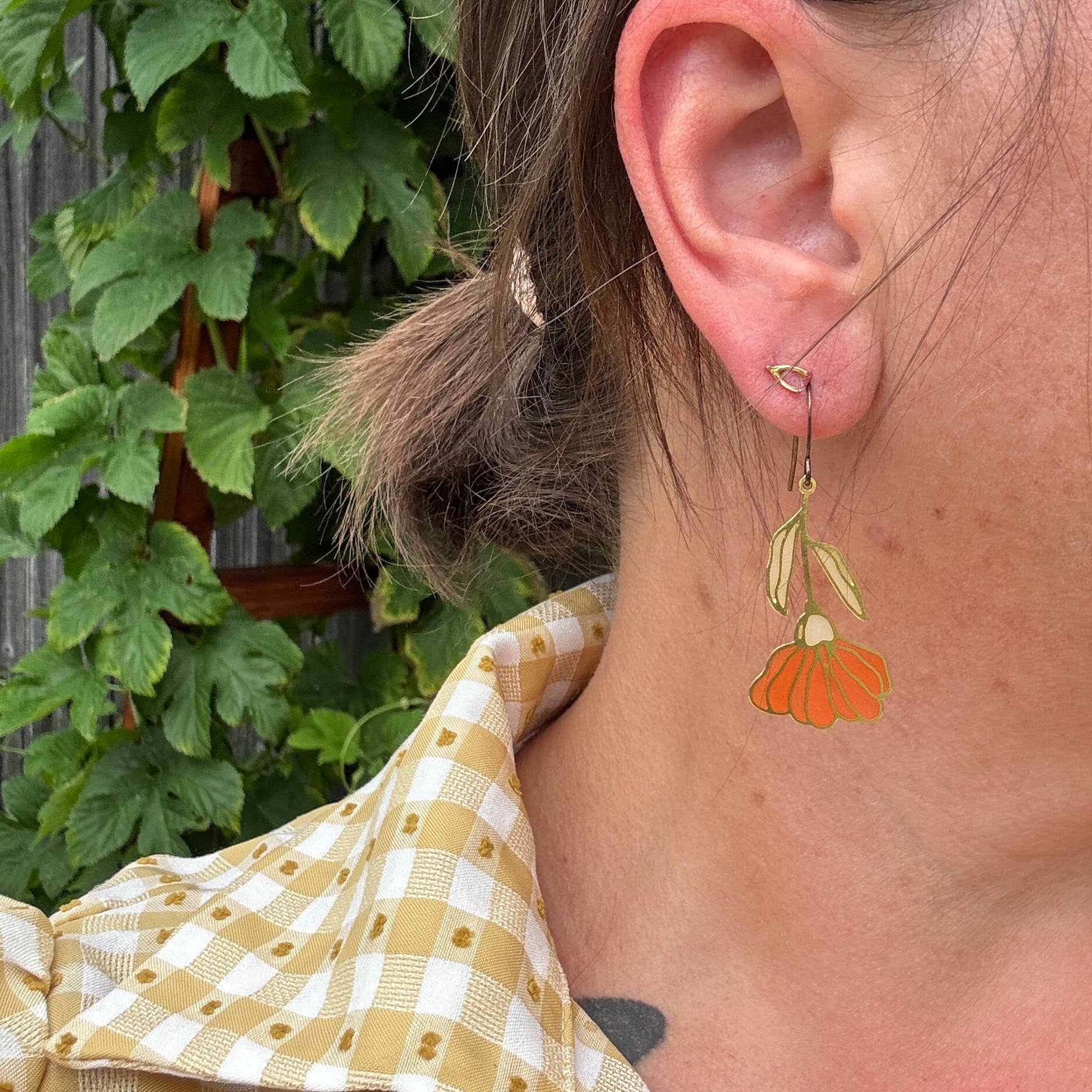 Begonia // Stained Glass Resin Earrings - Image 3