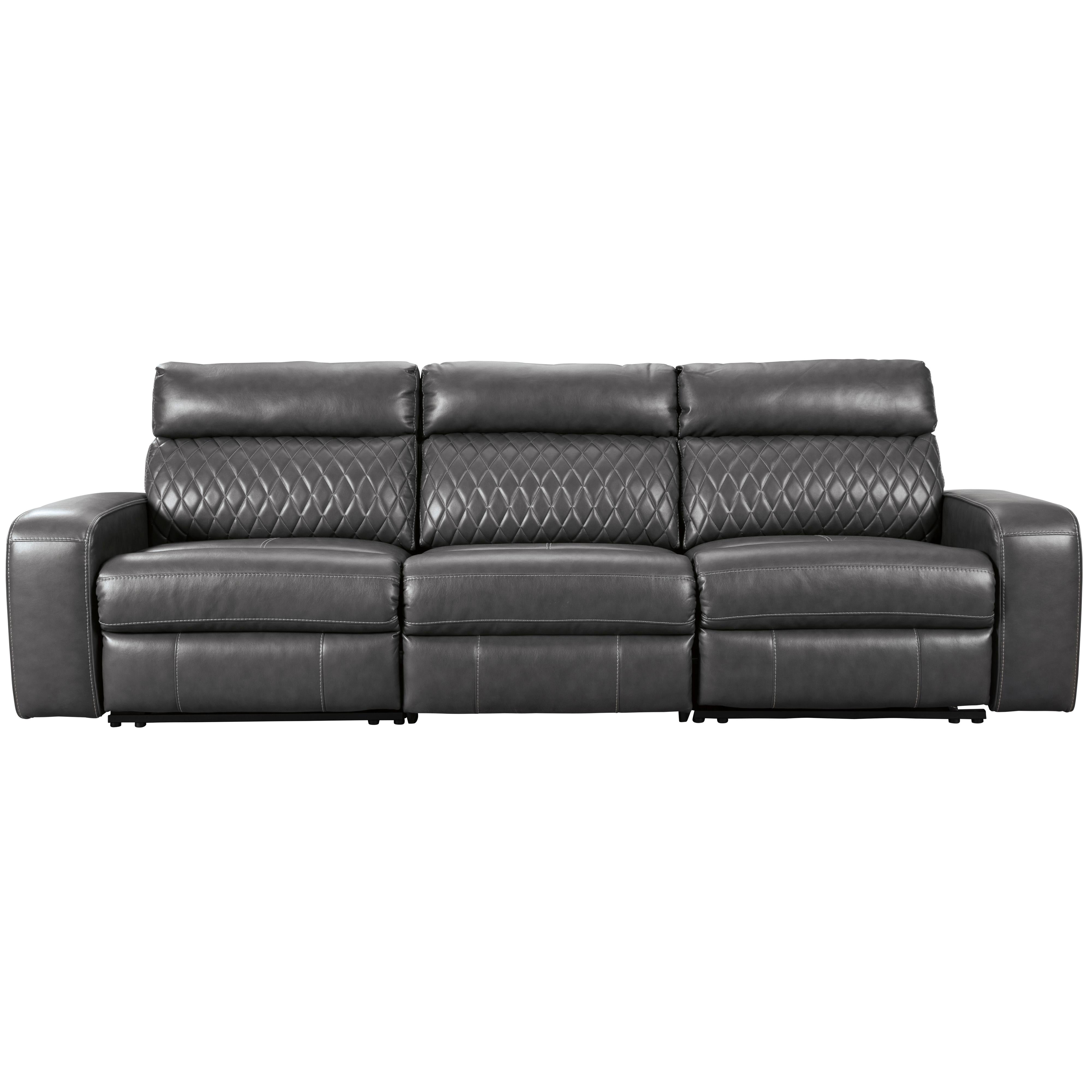 Signature Design by Ashley Samperstone Power Reclining Leather Look 3 pc Sectional 5520358/5520346/5520362 - Image 1