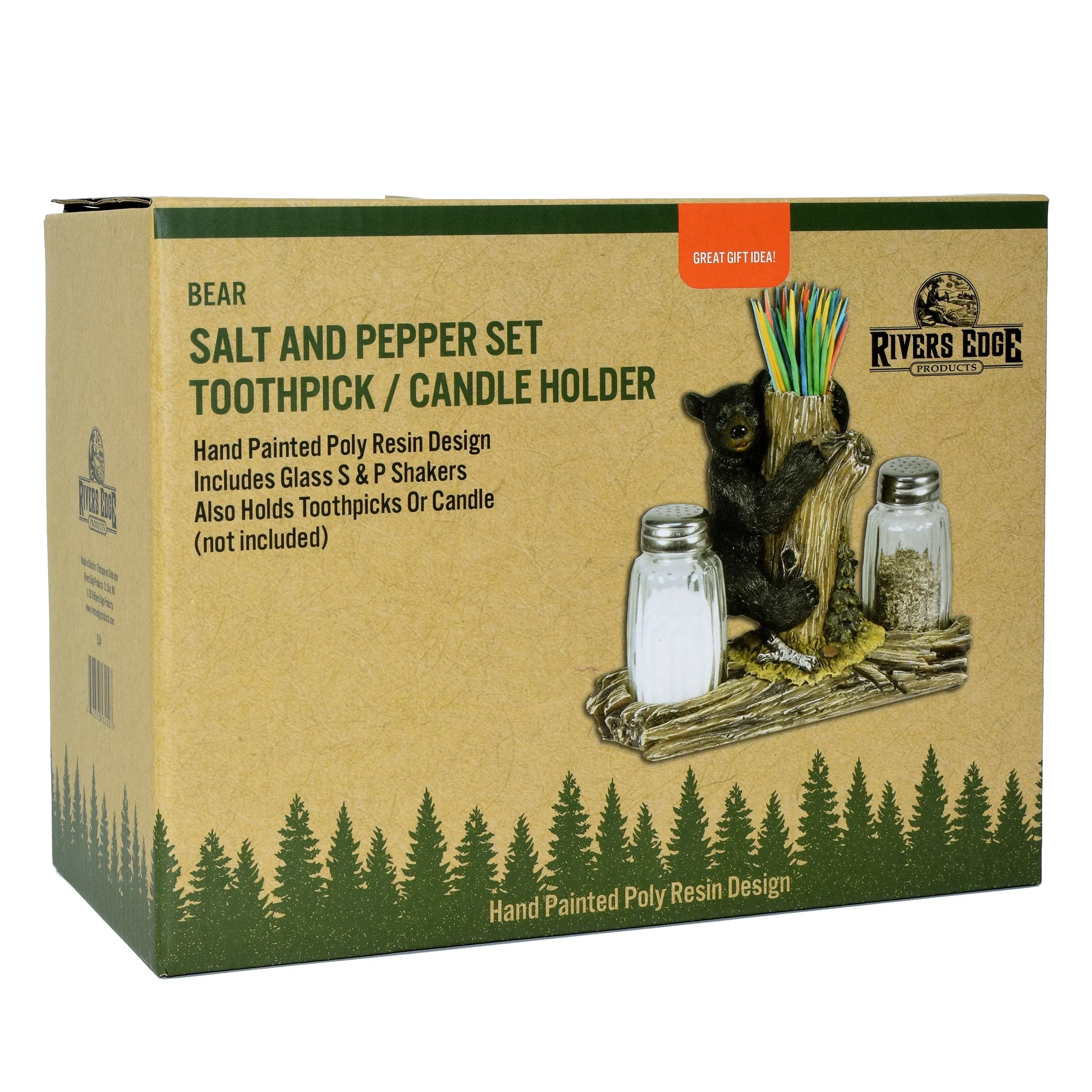 Salt and Pepper Shakers-Bear w Toothpick Holder - Image 3