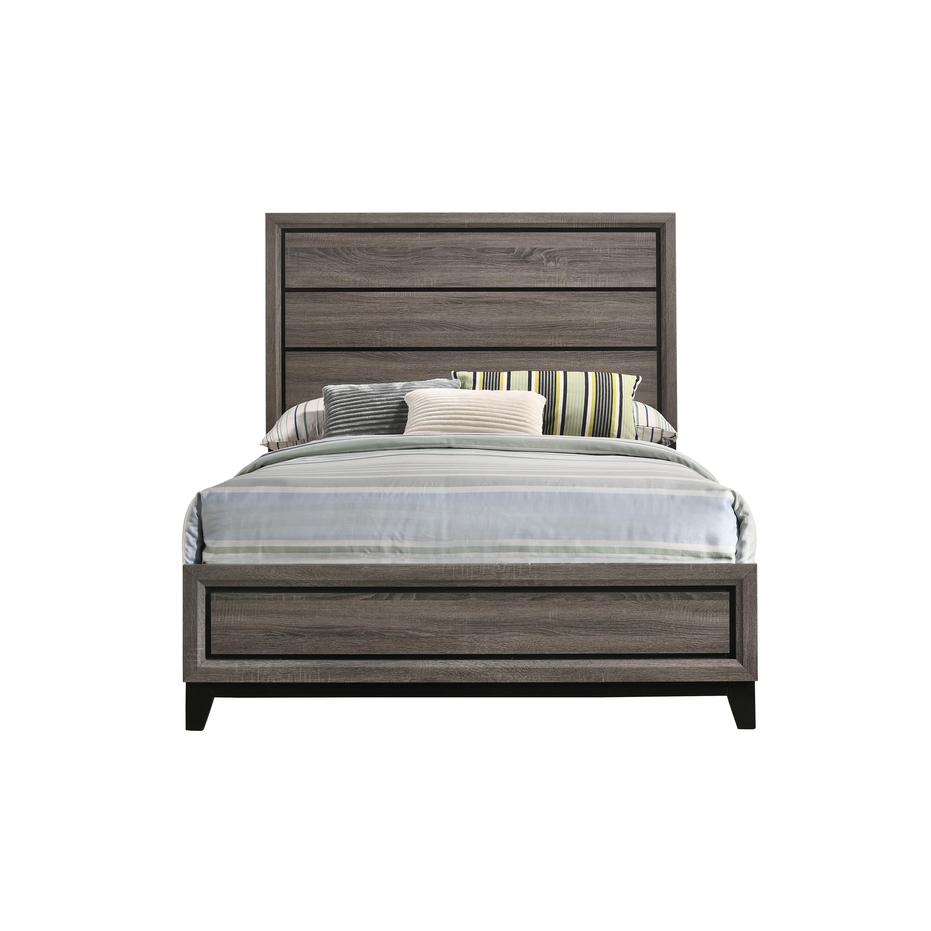 Coaster Furniture Watson 212421KE Wood Eastern King Panel Bed - Grey Oak - Image 2