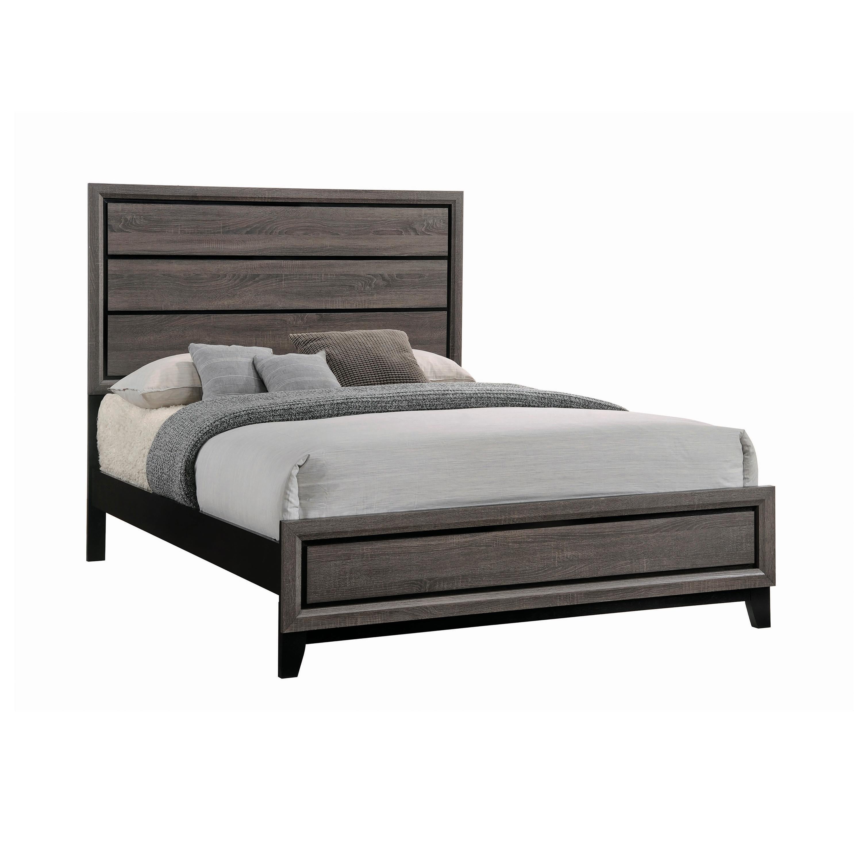 Coaster Furniture Watson 212421Q Wood Queen Panel Bed - Grey Oak - Image 1