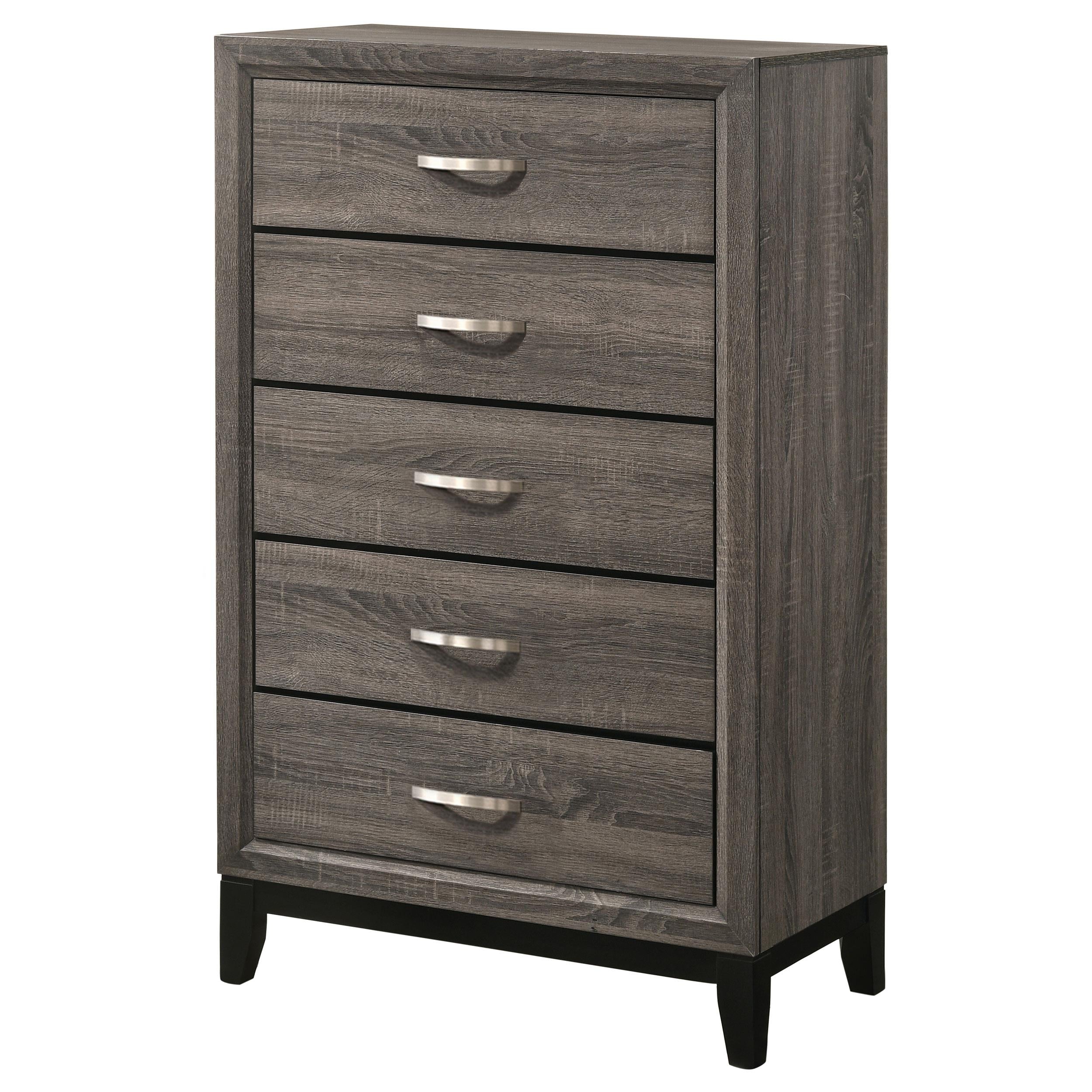 Coaster Furniture Watson 212425 5-Drawer Bedroom Chest - Grey Oak - Image 3