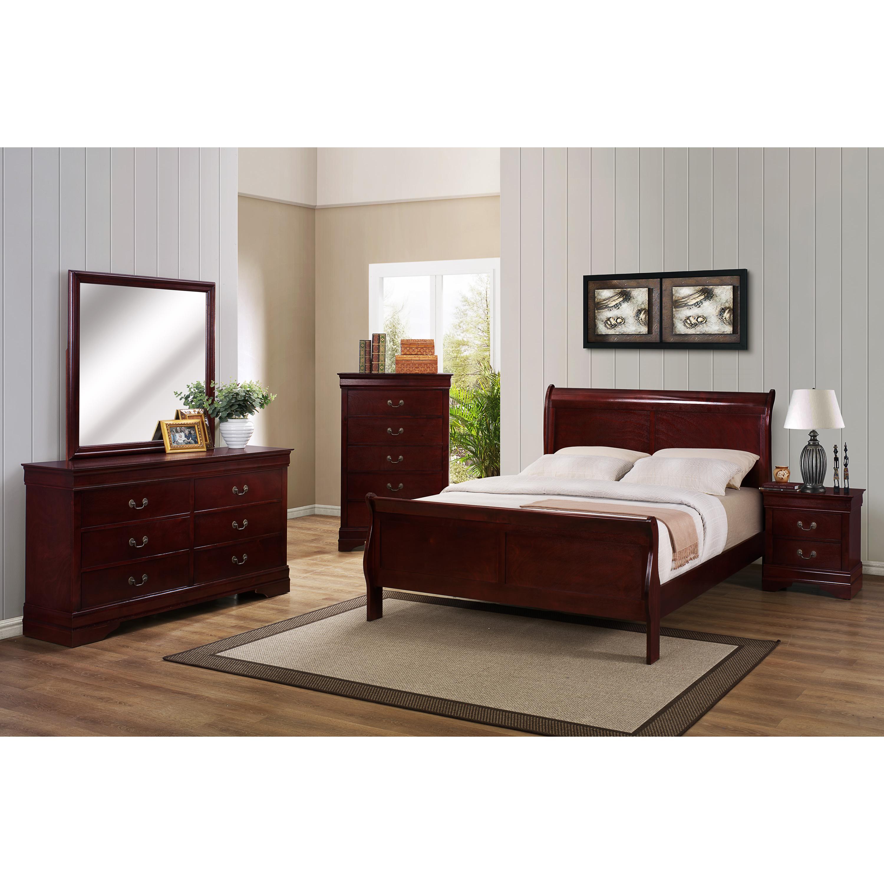 Crown Mark Louis Philip Full Sleigh Bed B3850-F-HBFB/B3850-F-RAIL - Image 2