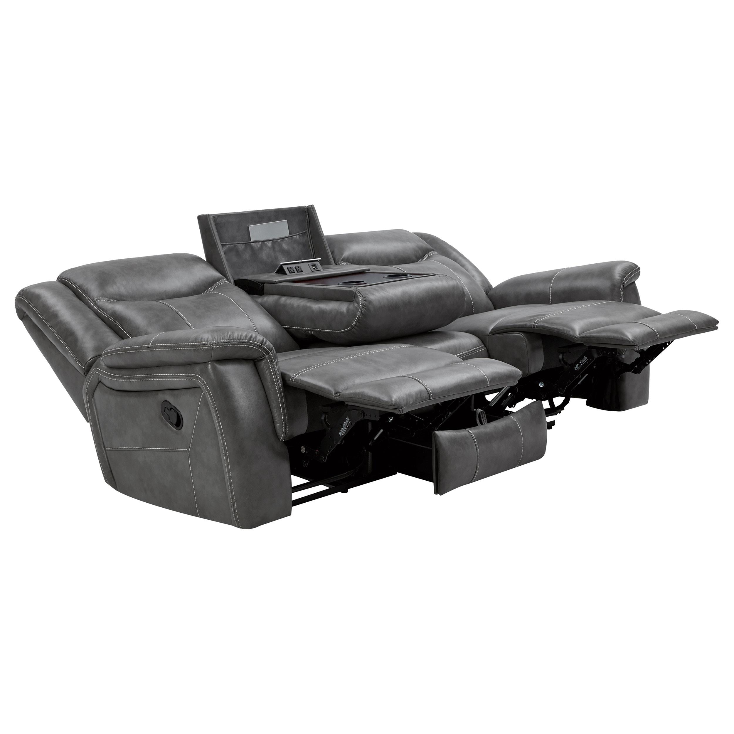 Coaster Furniture Conrad 650354 Upholstered Padded Arm Motion Sofa - Grey - Image 2