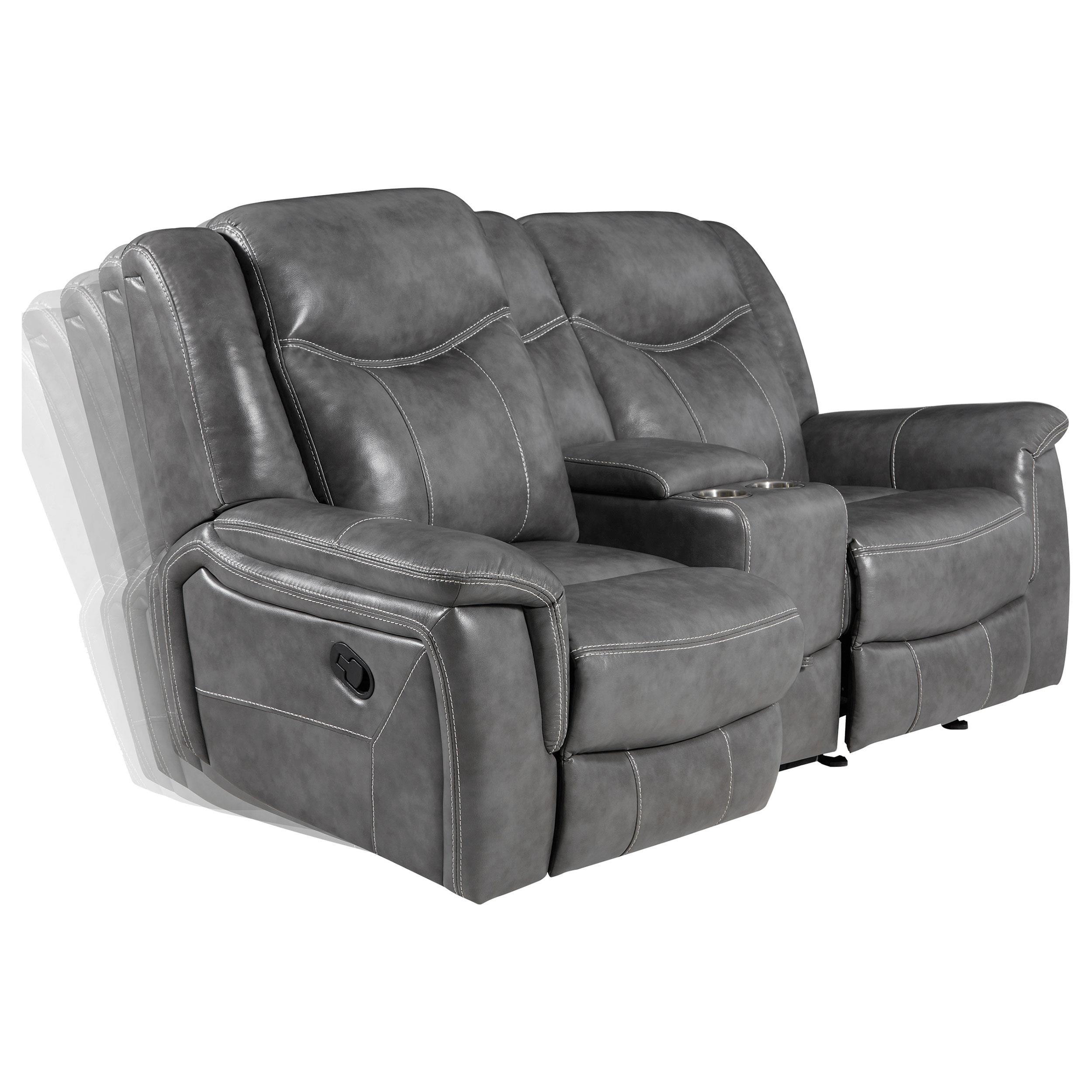 Coaster Furniture Conrad 650355 Upholstered Padded Arm Glider Loveseat - Grey - Image 3