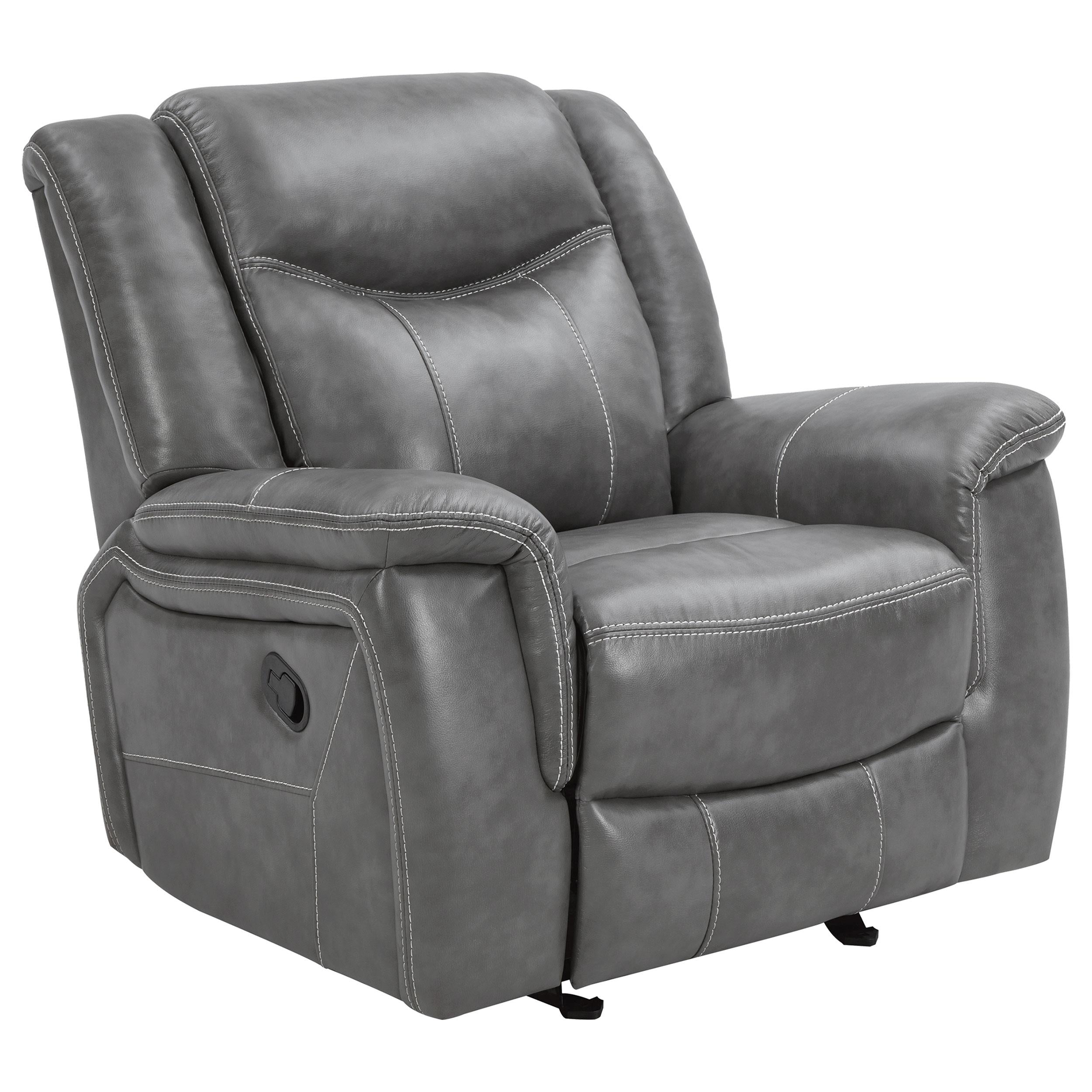 Coaster Furniture Conrad 650356 Upholstered Padded Arm Glider Recliner – Grey