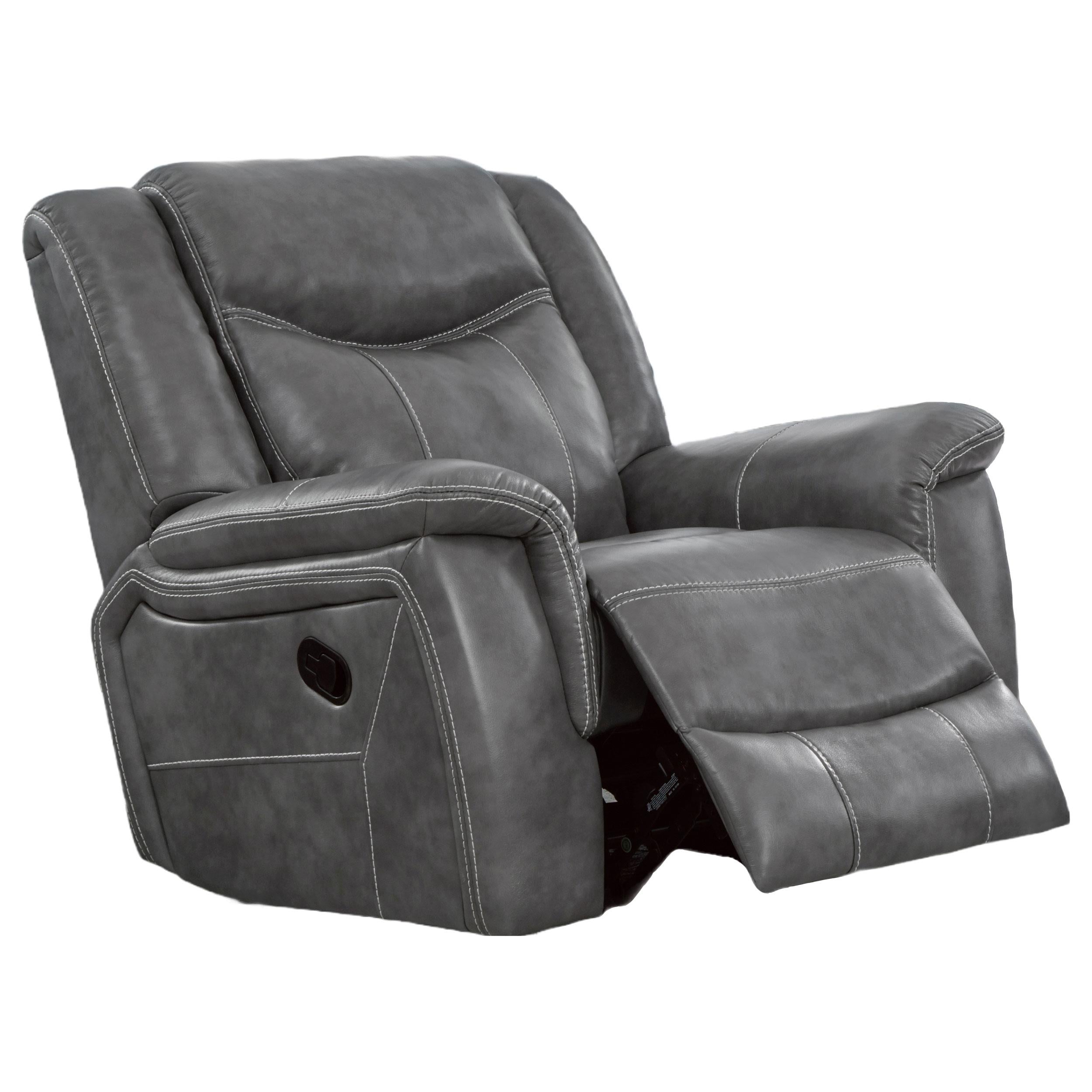 Coaster Furniture Conrad 650356 Upholstered Padded Arm Glider Recliner - Grey - Image 2