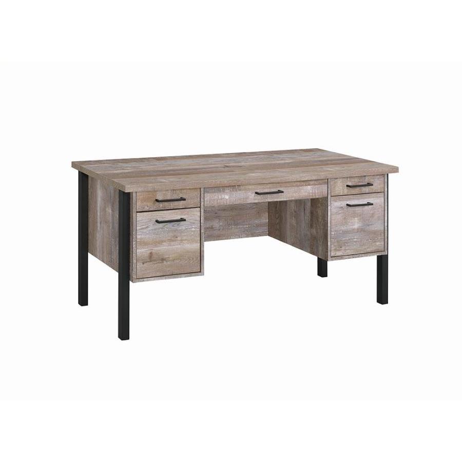 Coaster Furniture Samson 801950 60-inch 4-Drawer Office Computer Desk - Weathered Oak - Image 1