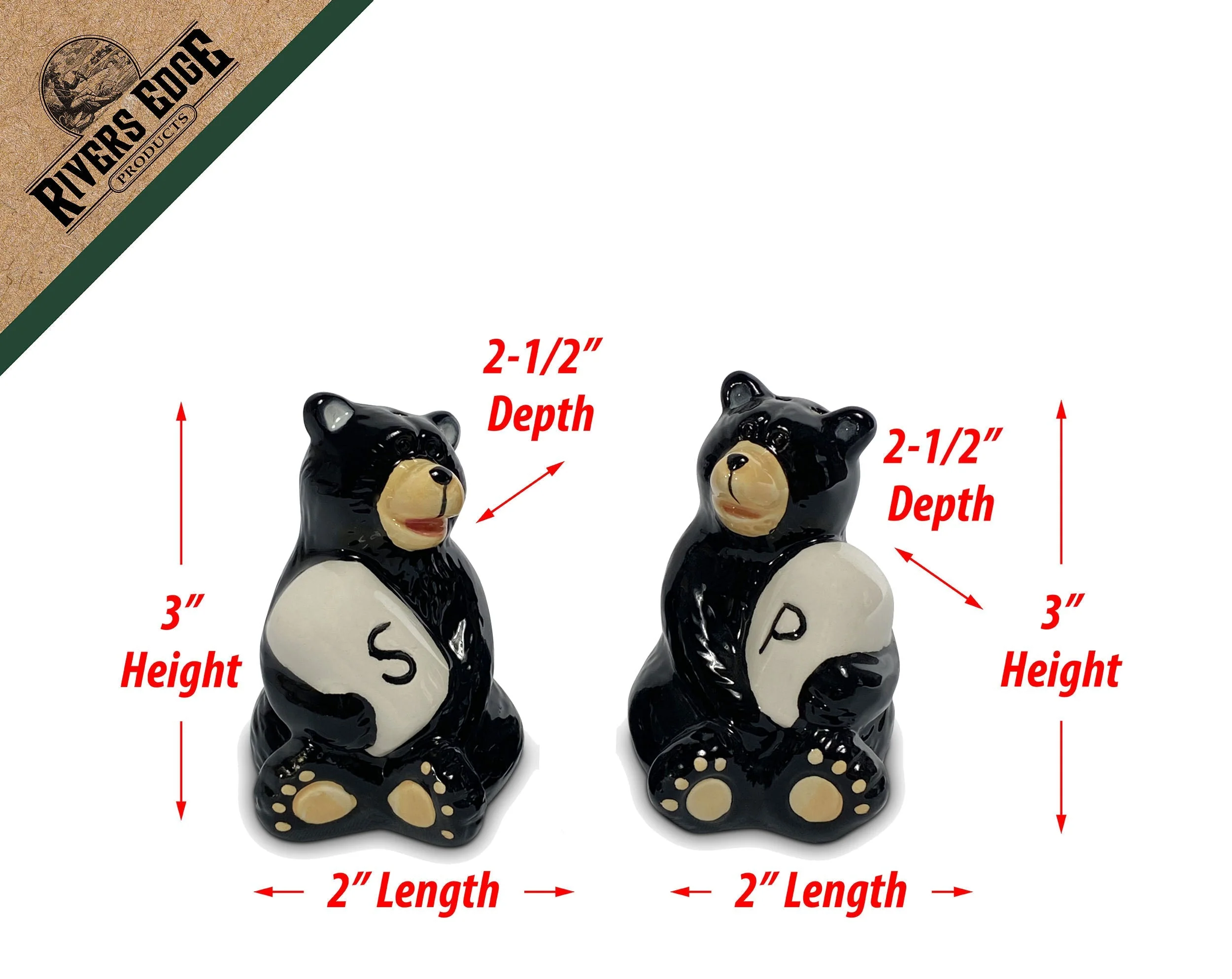 Salt and Pepper Shakers-Bear Holding - Image 2
