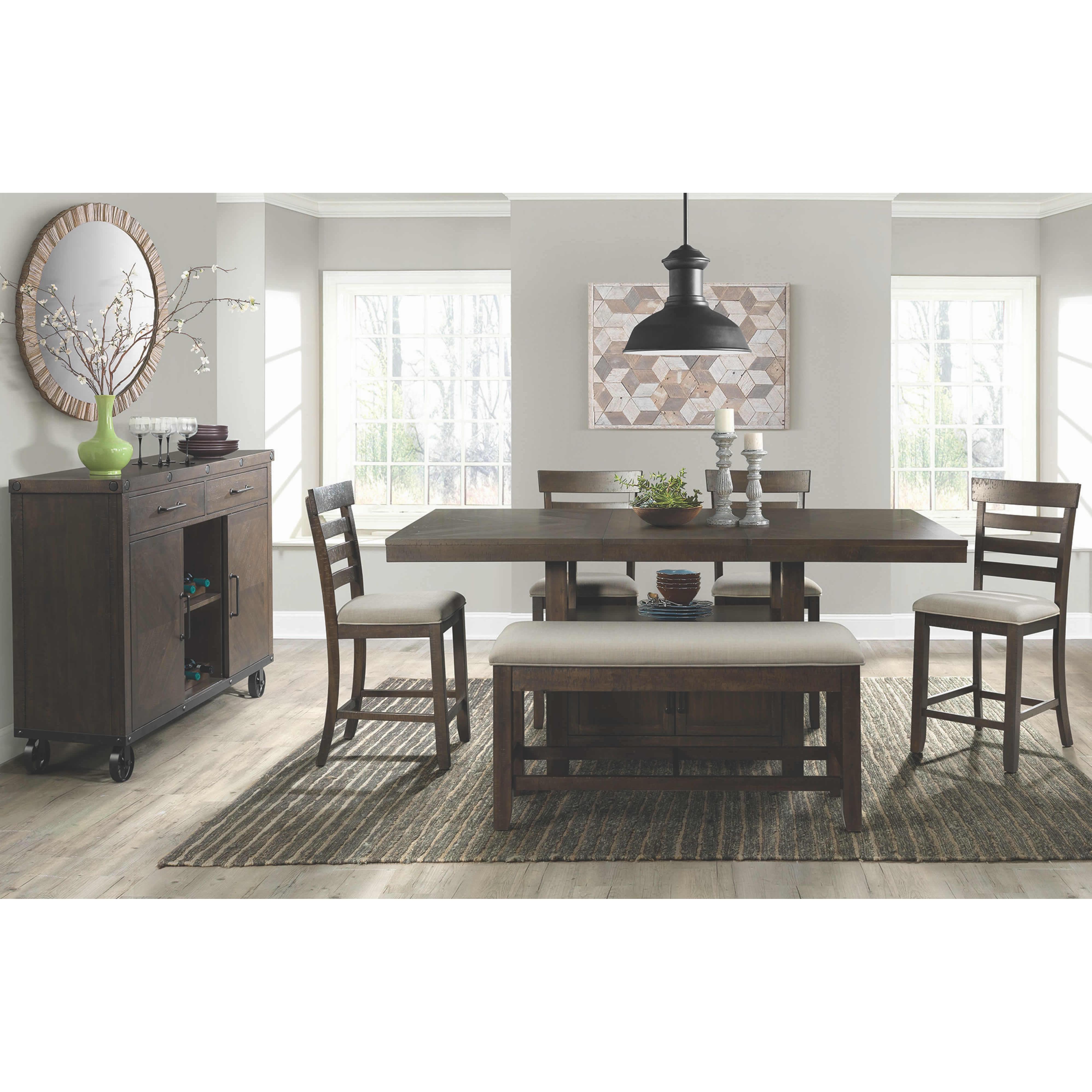 Elements International Colorado Counter Height Dining Table with Pedestal Base DCO100CDTTB - Image 2