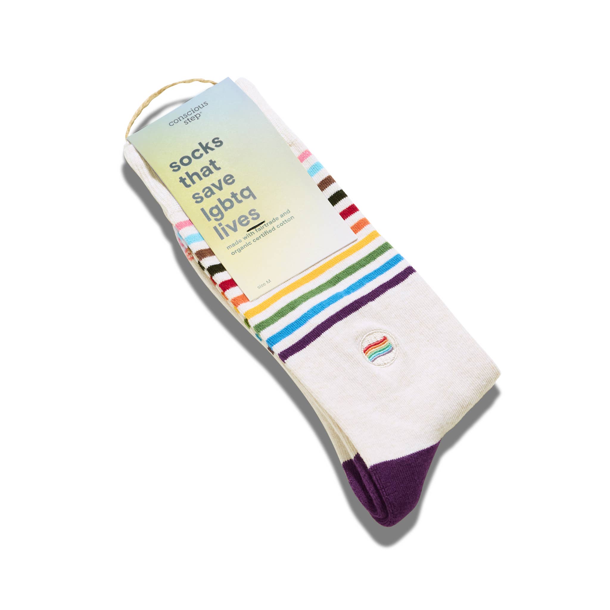 Socks that Save LGBTQ Lives (Beige Pride Flag) - Image 2