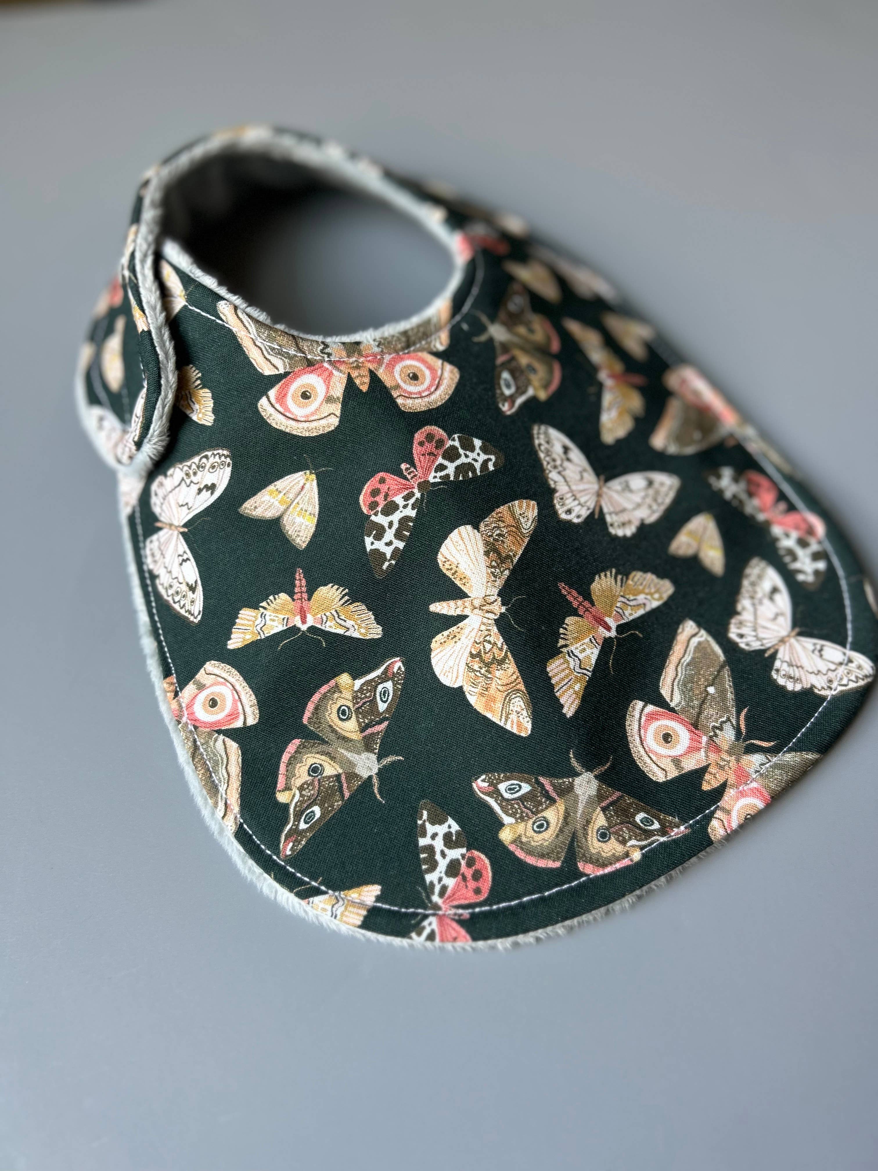 Moths and More on Dark Green bib - Image 2