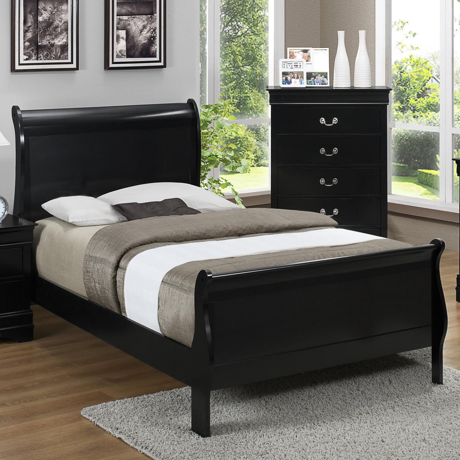 Crown Mark Louis Philip Twin Sleigh Bed B3950-T-HBFB/B3950-T-RAIL - Image 1
