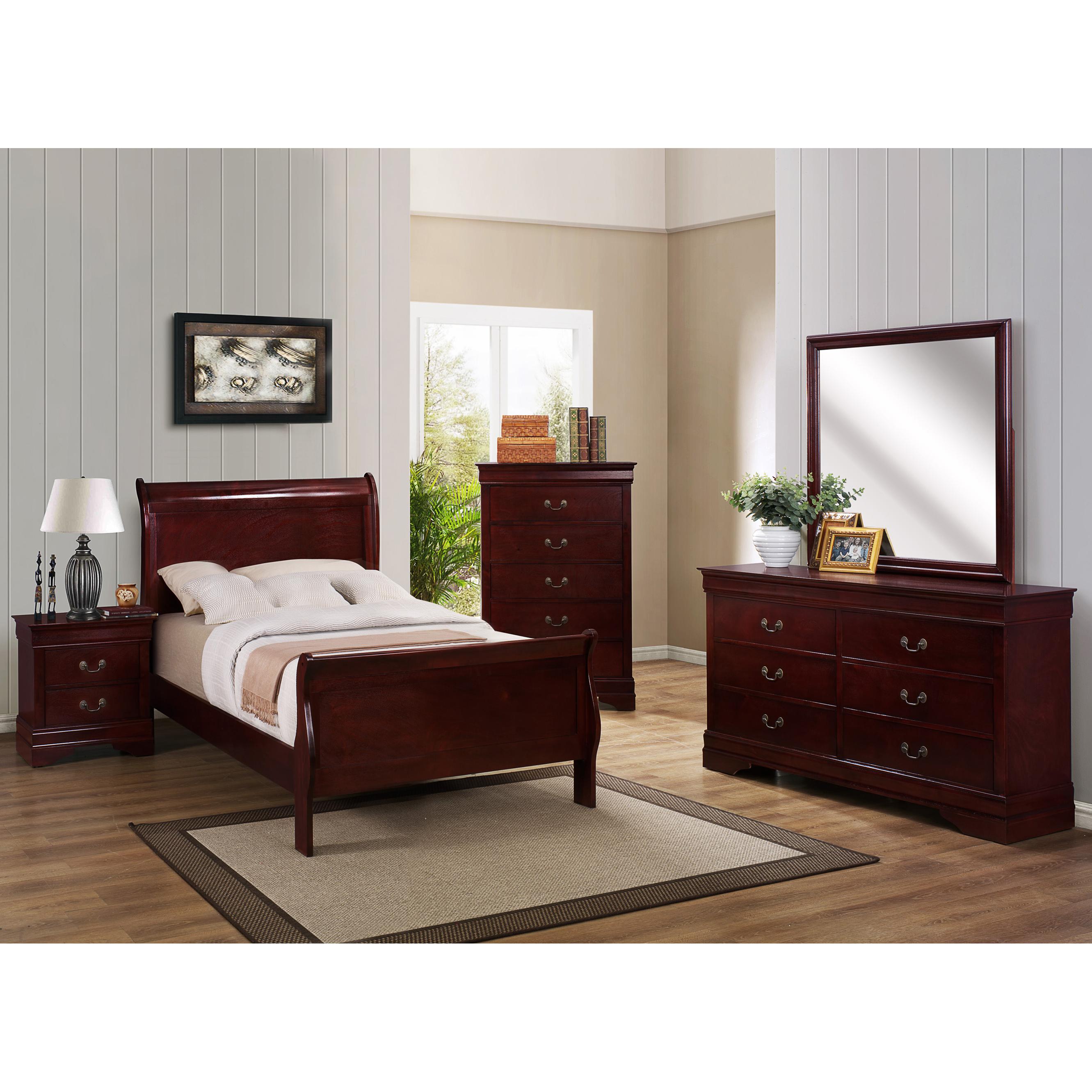 Crown Mark Louis Philip Twin Sleigh Bed B3850-T-HBFB/B3850-T-RAIL - Image 2