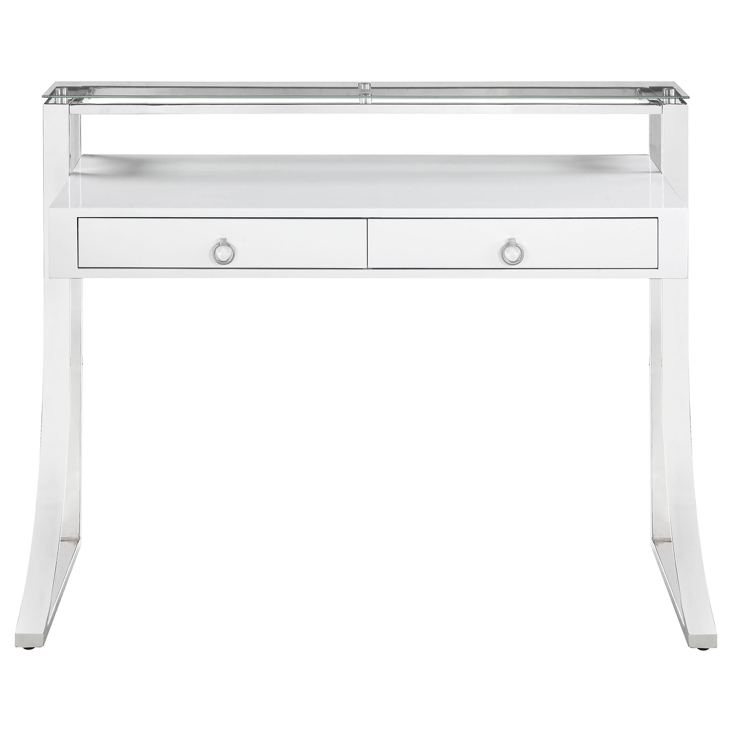 Coaster Furniture Gemma 802141 48-inch 2-Drawer Writing Desk - White High Gloss - Image 2