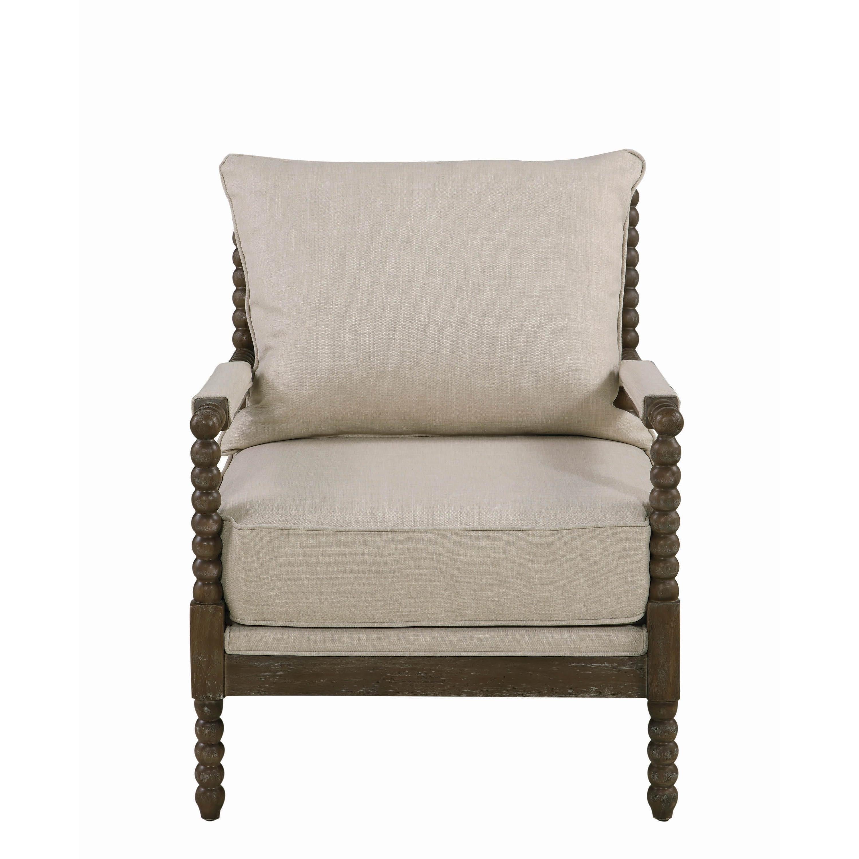 Coaster Furniture Blanchett 905362 Upholstered Bobbin Accent Chair - Beige and Natural - Image 2