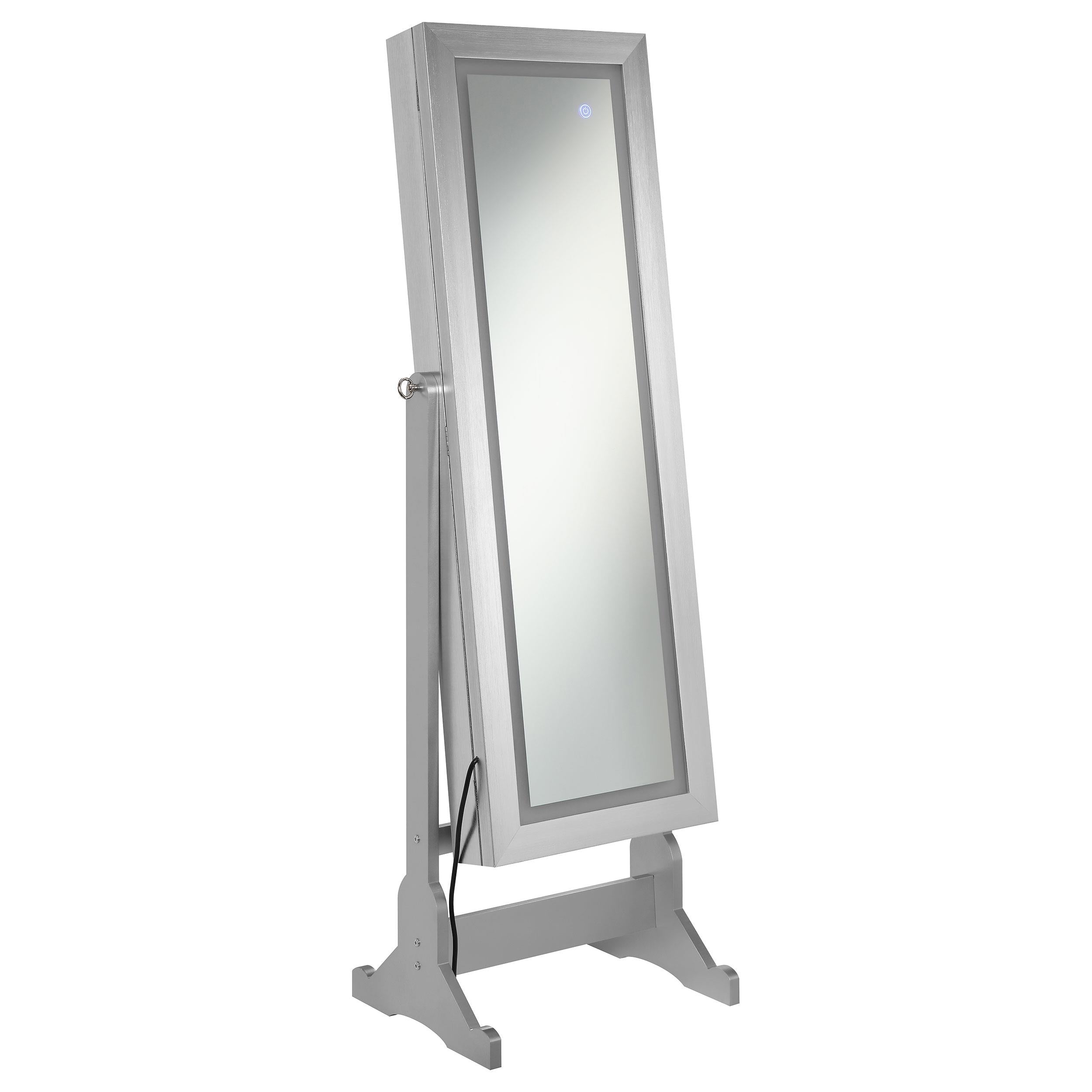 Coaster Furniture Moore 951017 Cheval Mirror with Jewelry Storage - Silver - Image 1