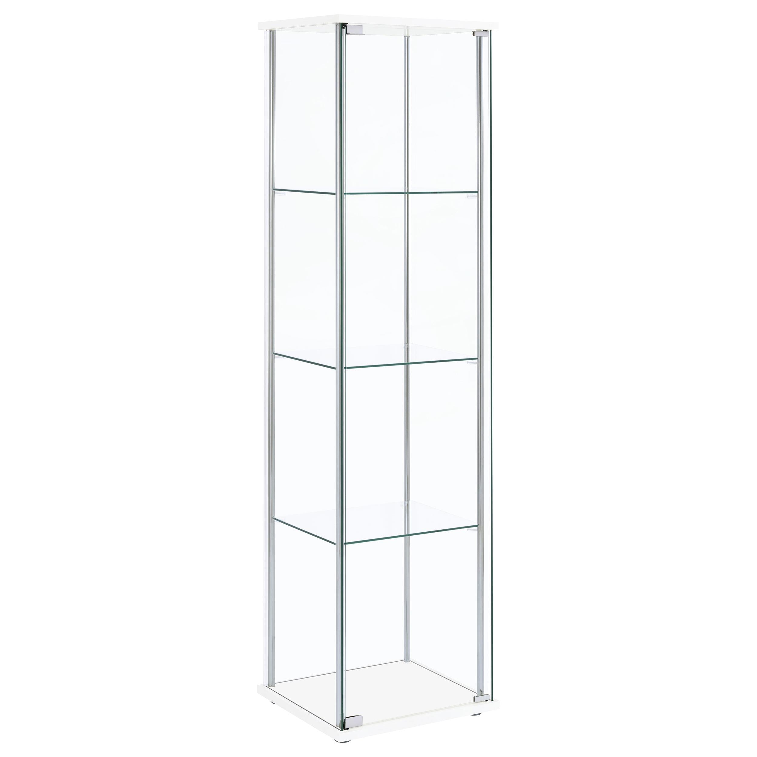 Coaster Furniture Bellatrix 951072 4-shelf Clear Glass Curio Cabinet – White