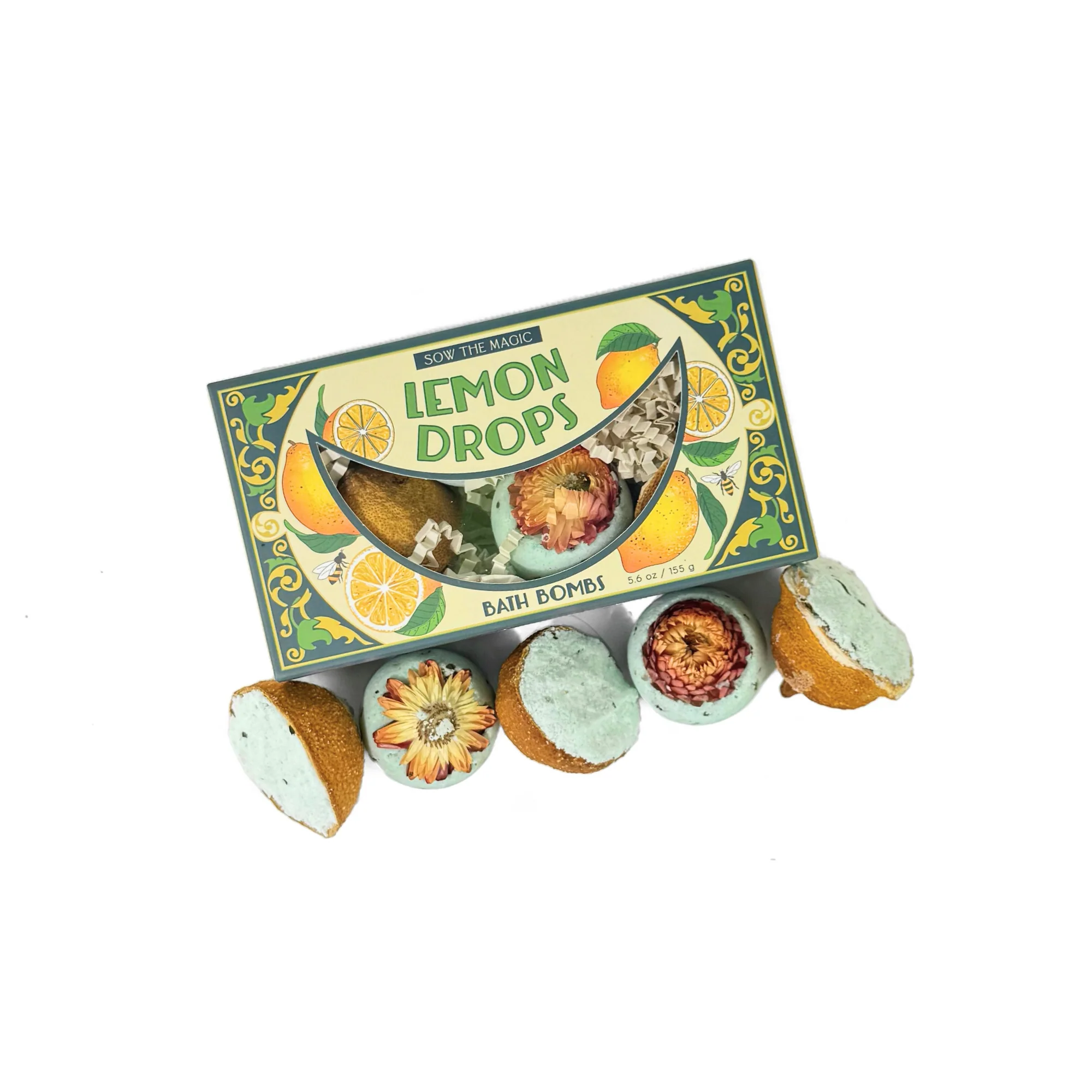 Lemon Drops Bath Bomb Gift Set Made with Citrus + Peppermint - Image 1