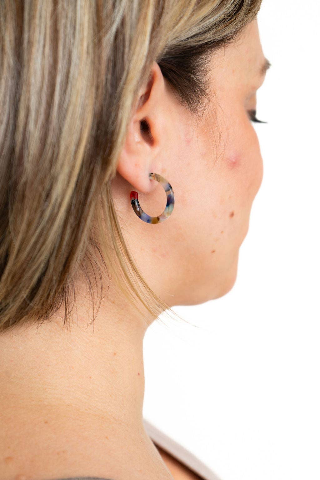 Cam Mini Hoops - Multicolor // Earrings, Gifts, Jewelry, Fall - Image 2