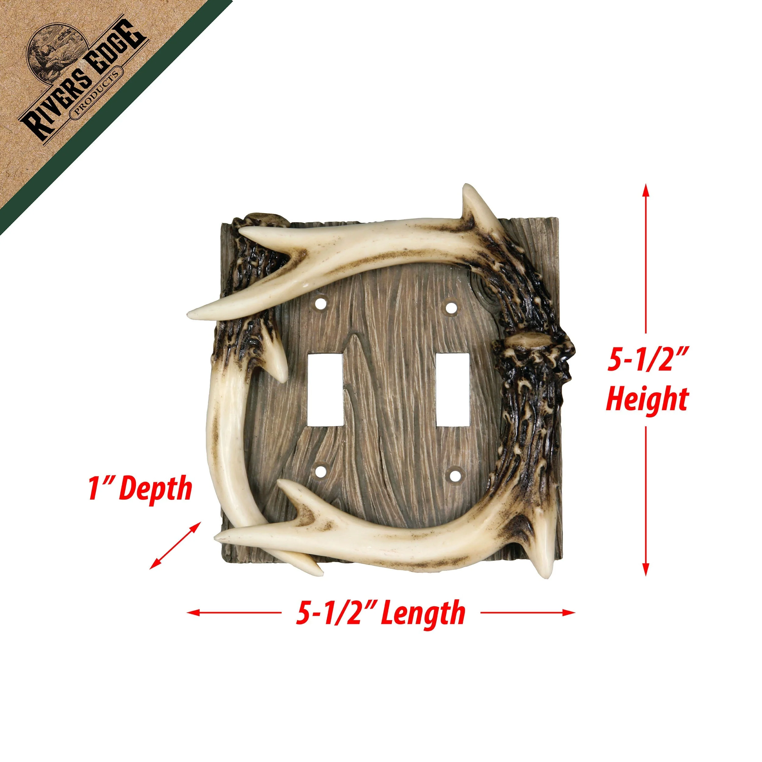 Electrical Cover Plate Double Switch-Antler - Image 3