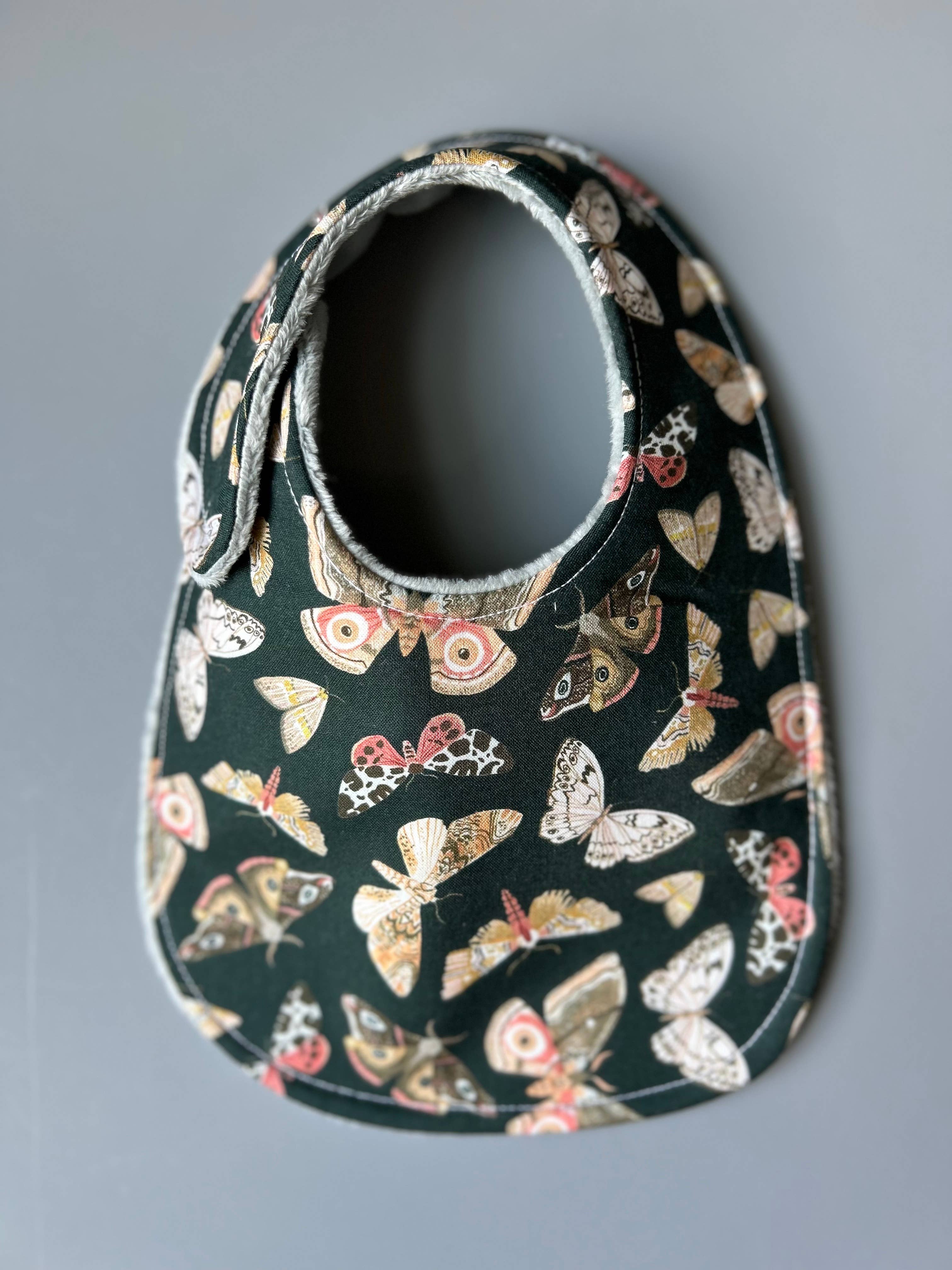 Moths and More on Dark Green bib - Image 1