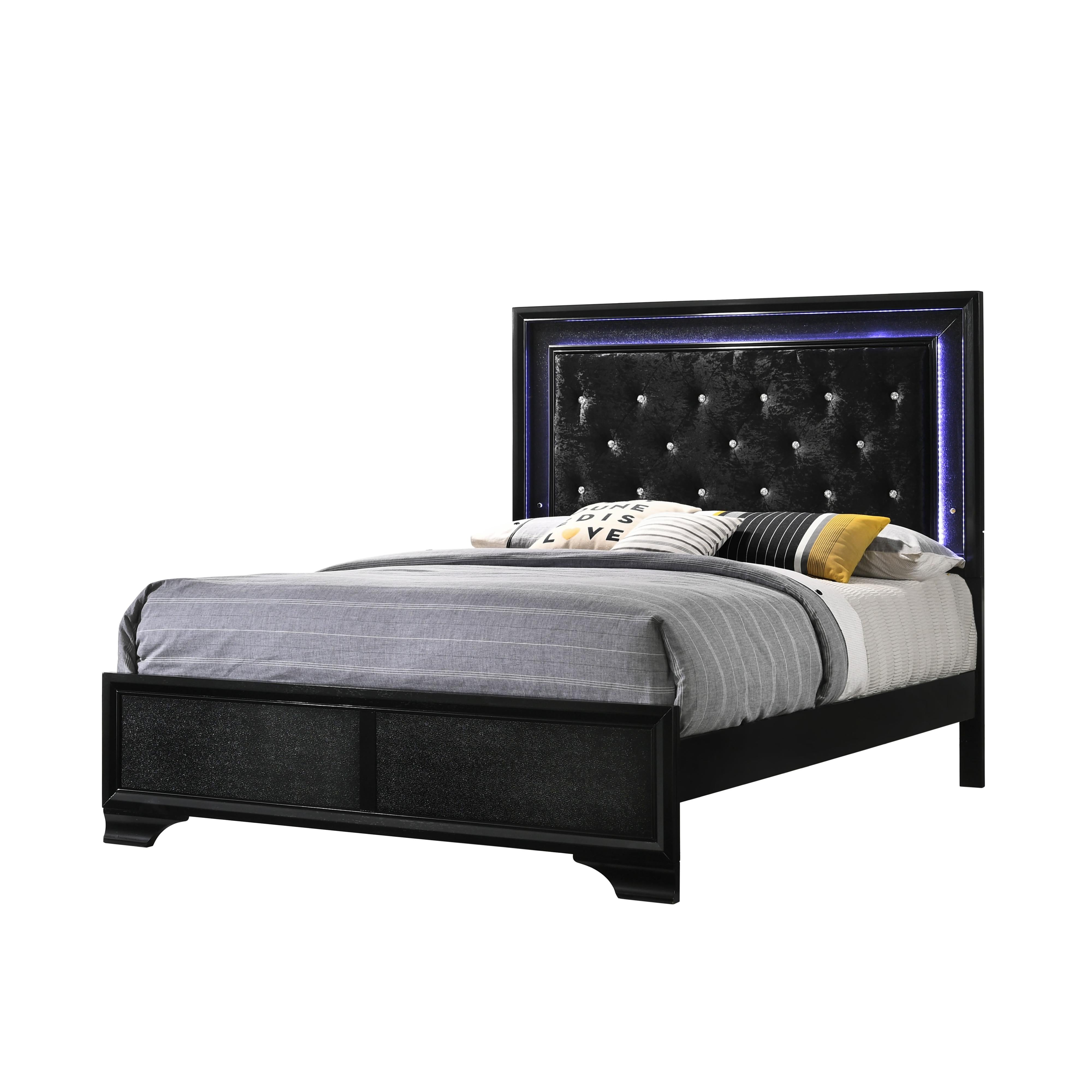 Crown Mark Micah Full Upholstered Panel Bed B4350-F-HBFB/B4350-FT-RAIL - Image 1