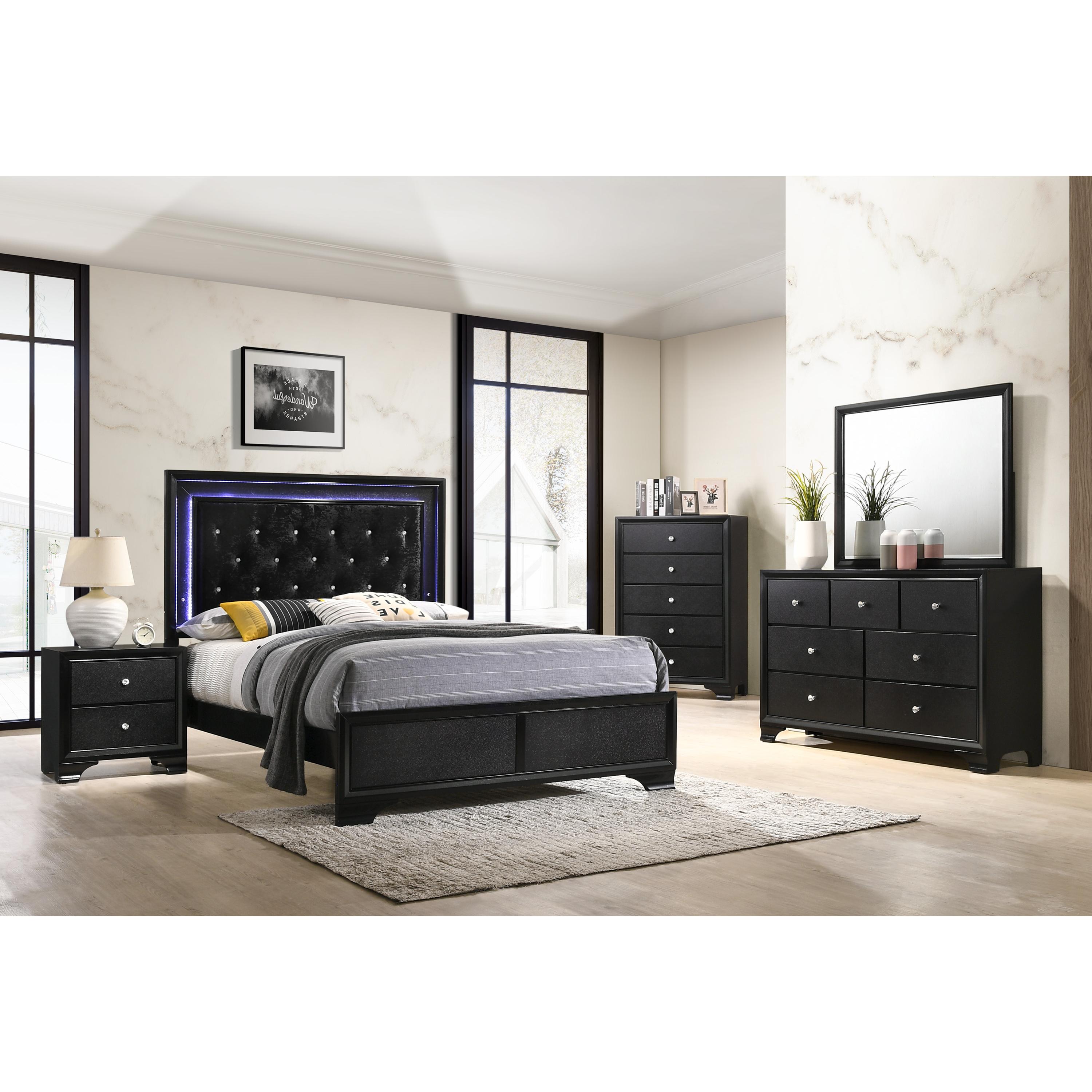 Crown Mark Micah Queen Upholstered Panel Bed B4350-Q-HBFB/B4350-KQ-RAIL - Image 3