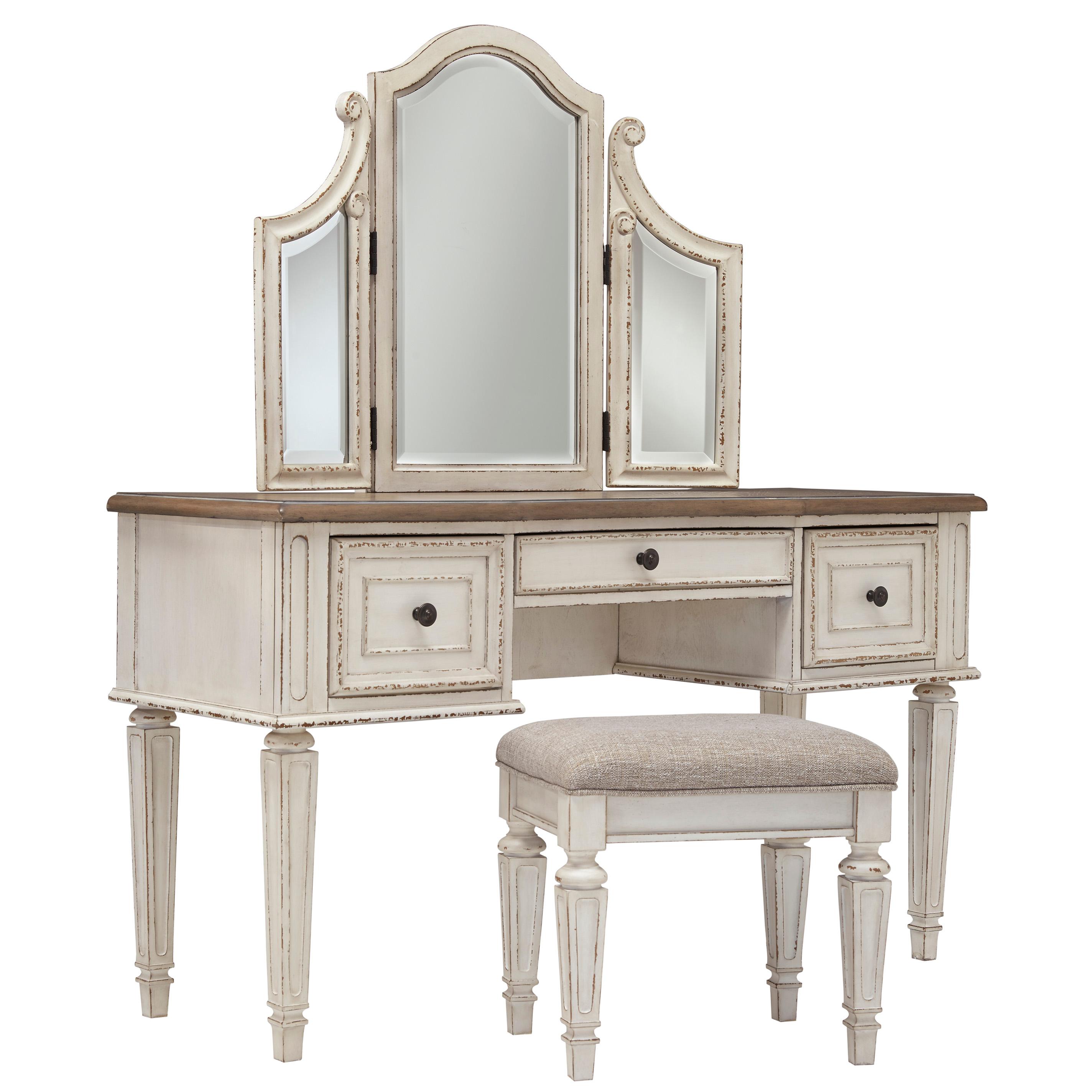 Signature Design by Ashley Realyn 3-Drawer Vanity Set B743-22 - Image 1