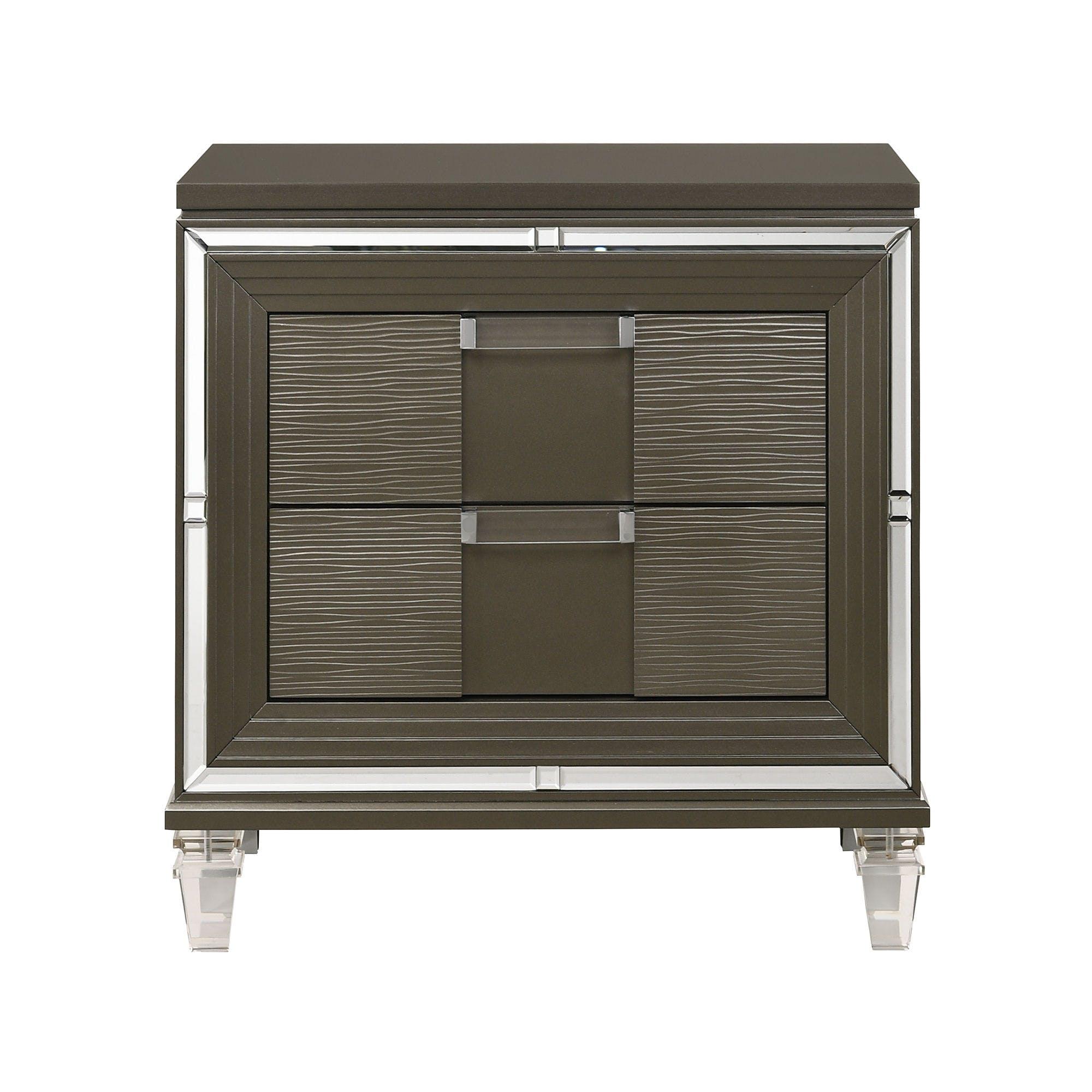 Elements International Twenty Nine 2-Drawer Nightstand TN600NS - Image 1