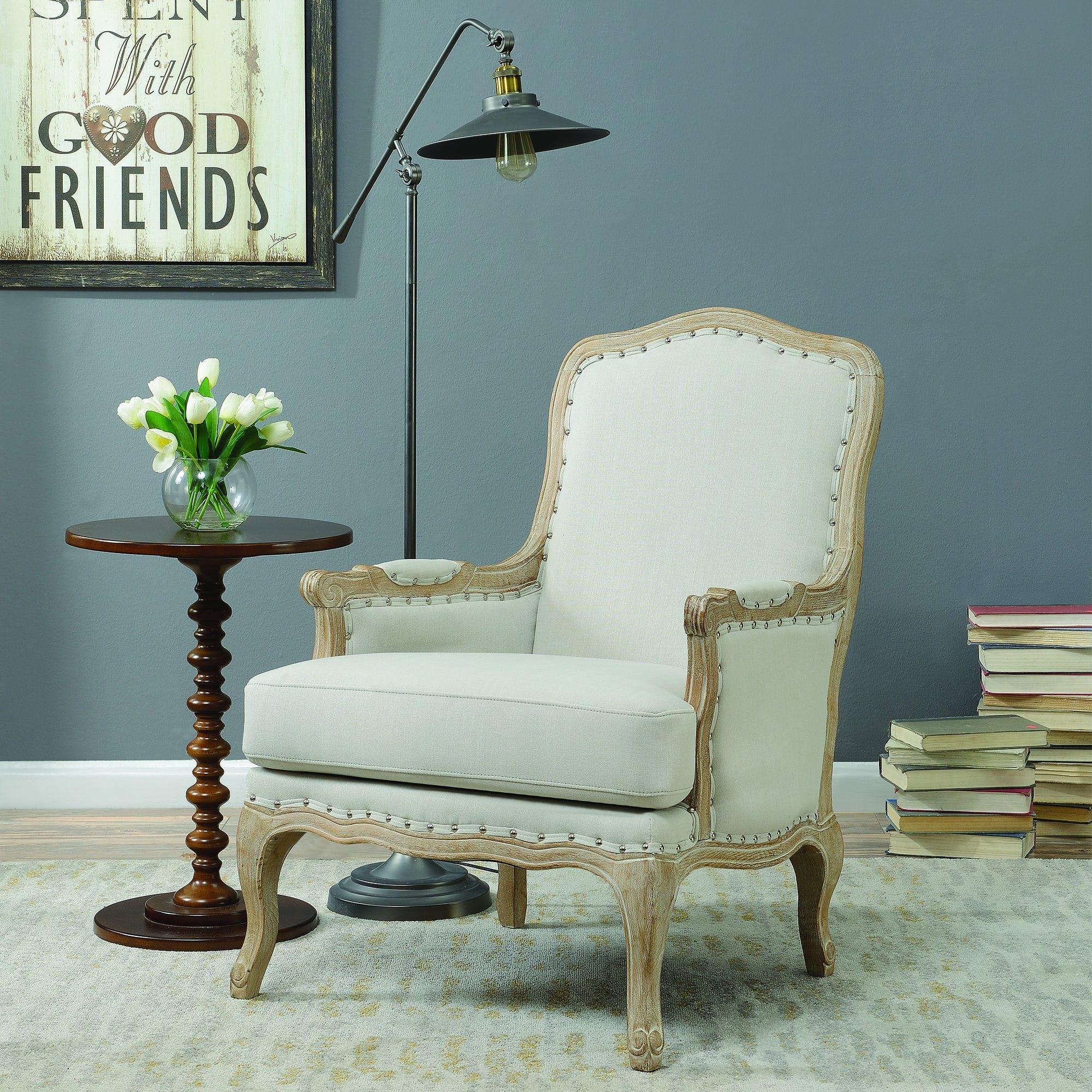 Elements International Artesia Stationary Fabric Accent Chair UAZ540100G - Image 1