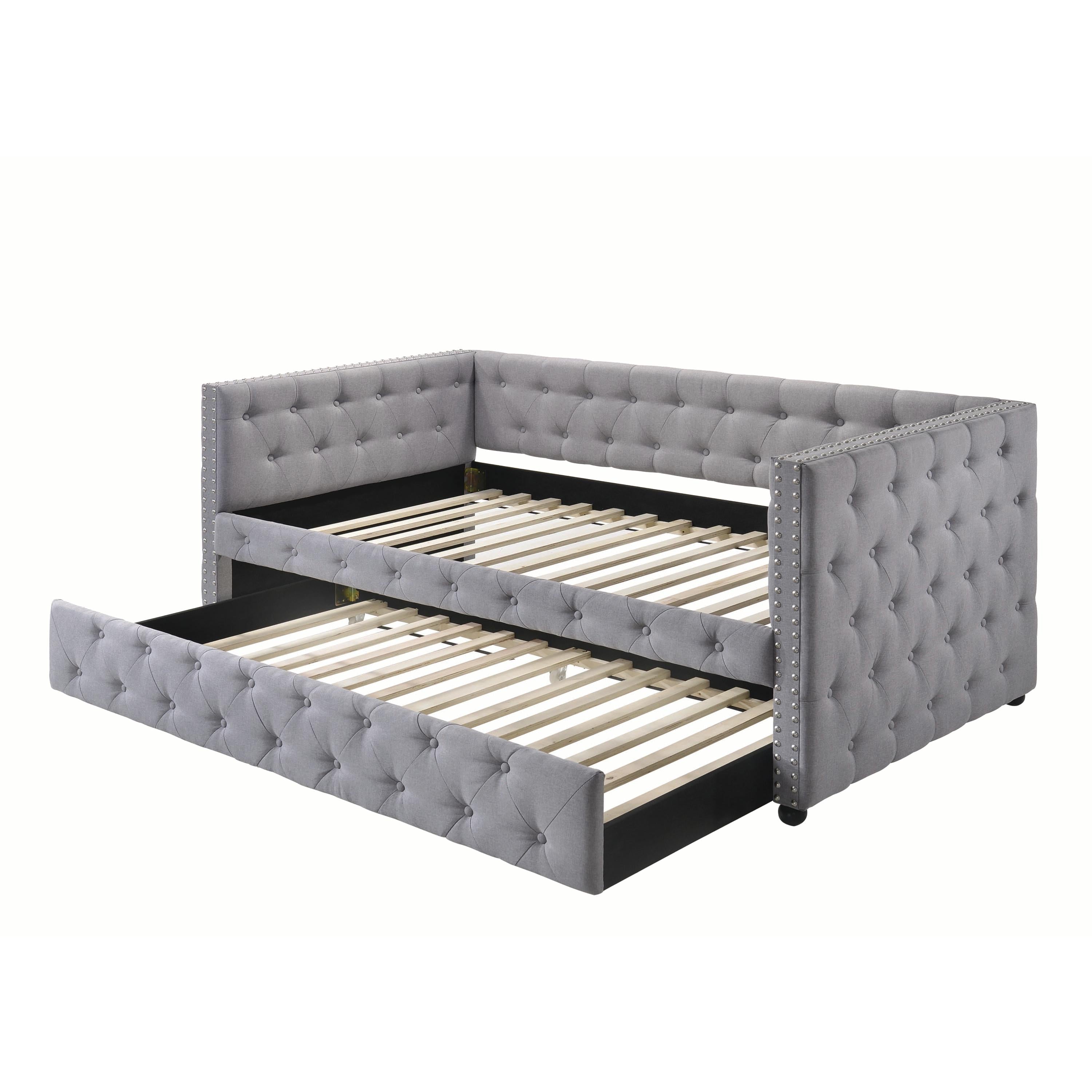 Coaster Furniture Mockern 302161 Upholstered Twin Daybed with Trundle - Grey - Image 2