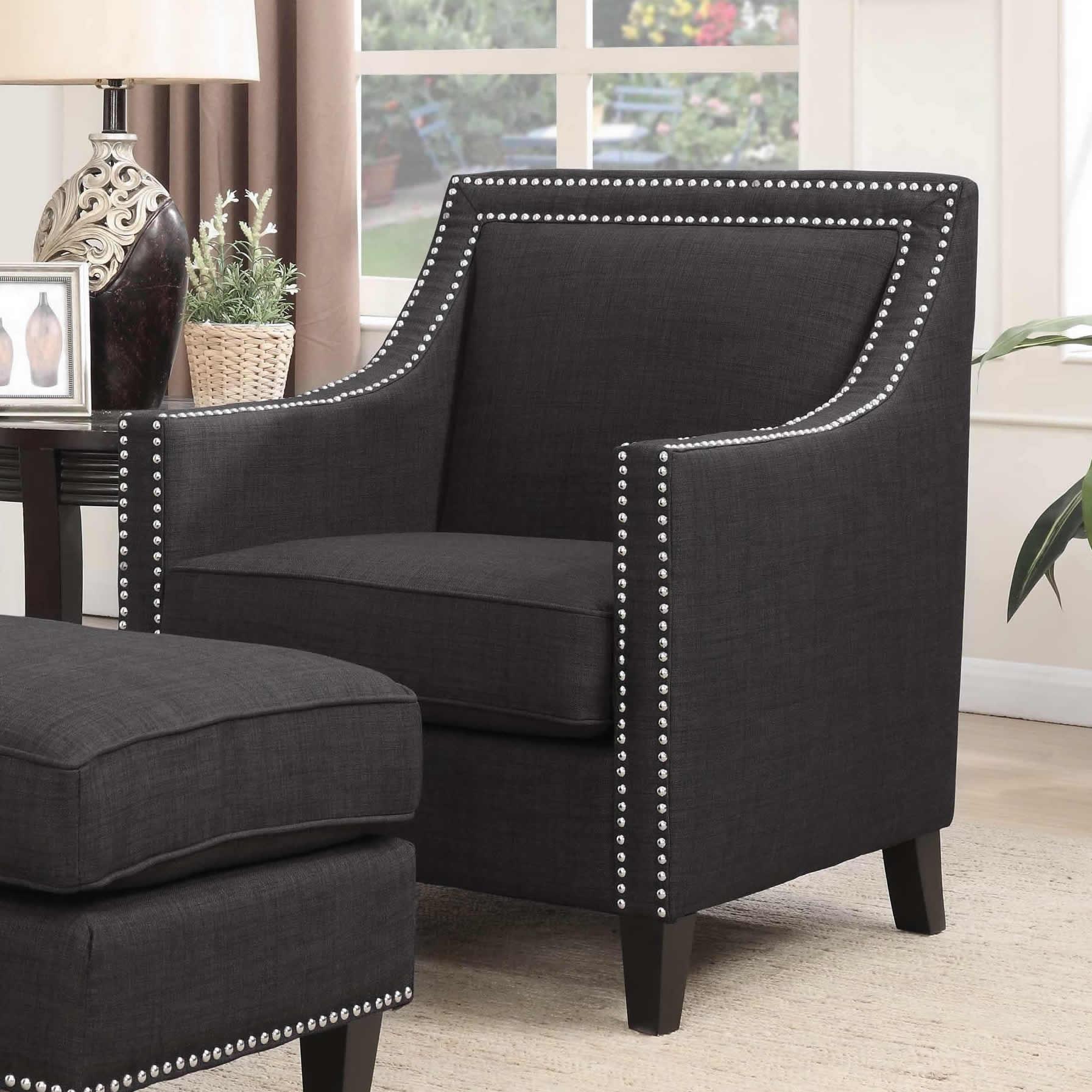 Elements International Erica Stationary Fabric Accent Chair UER090100CA - Image 1