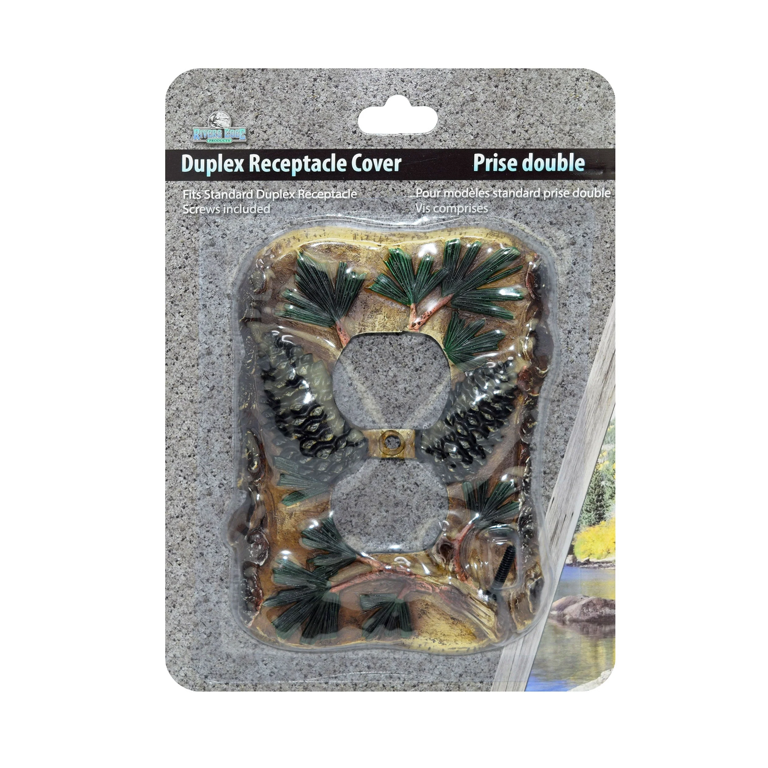 Electrical Cover Plate Double Receptacle-Pine Cone - Image 2