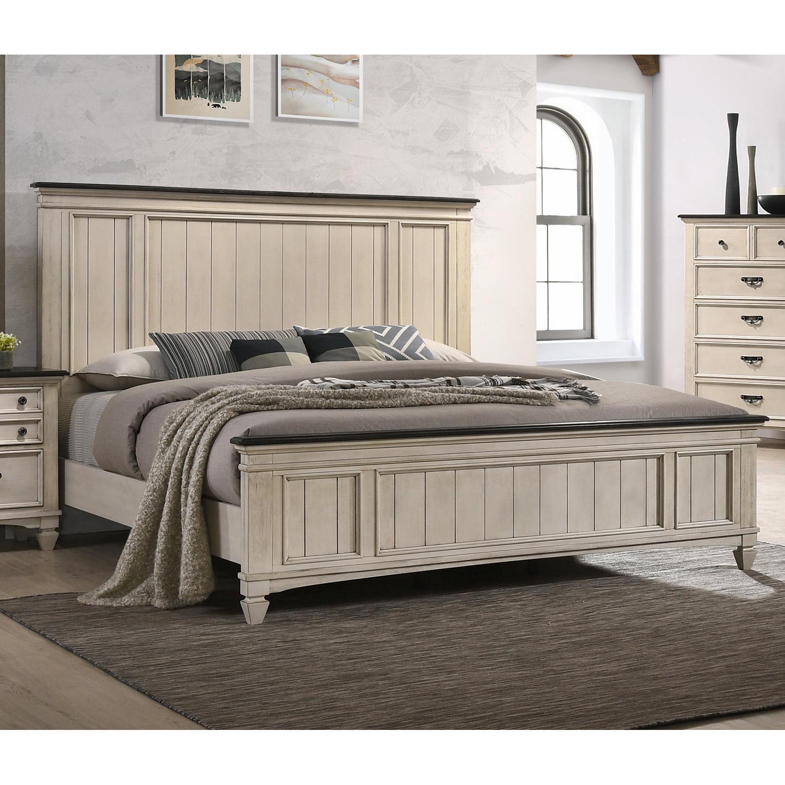 Crown Mark Sawyer King Panel Bed B9100-K-HBFB/B9100-KQ-RAIL - Image 1