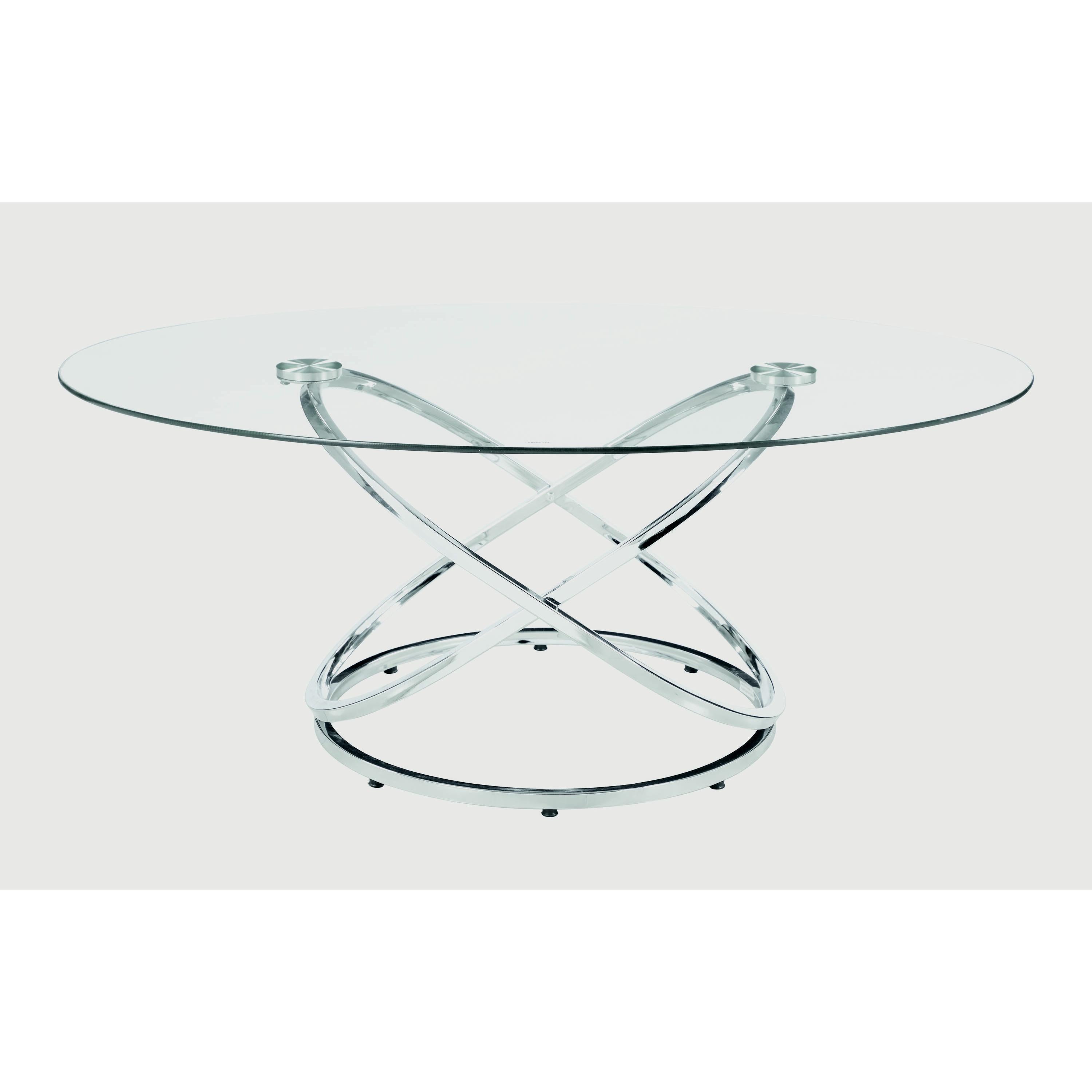 Coaster Furniture Warren 722373 3-piece Oval Glass Top Coffee Table Set - Chrome - Image 3