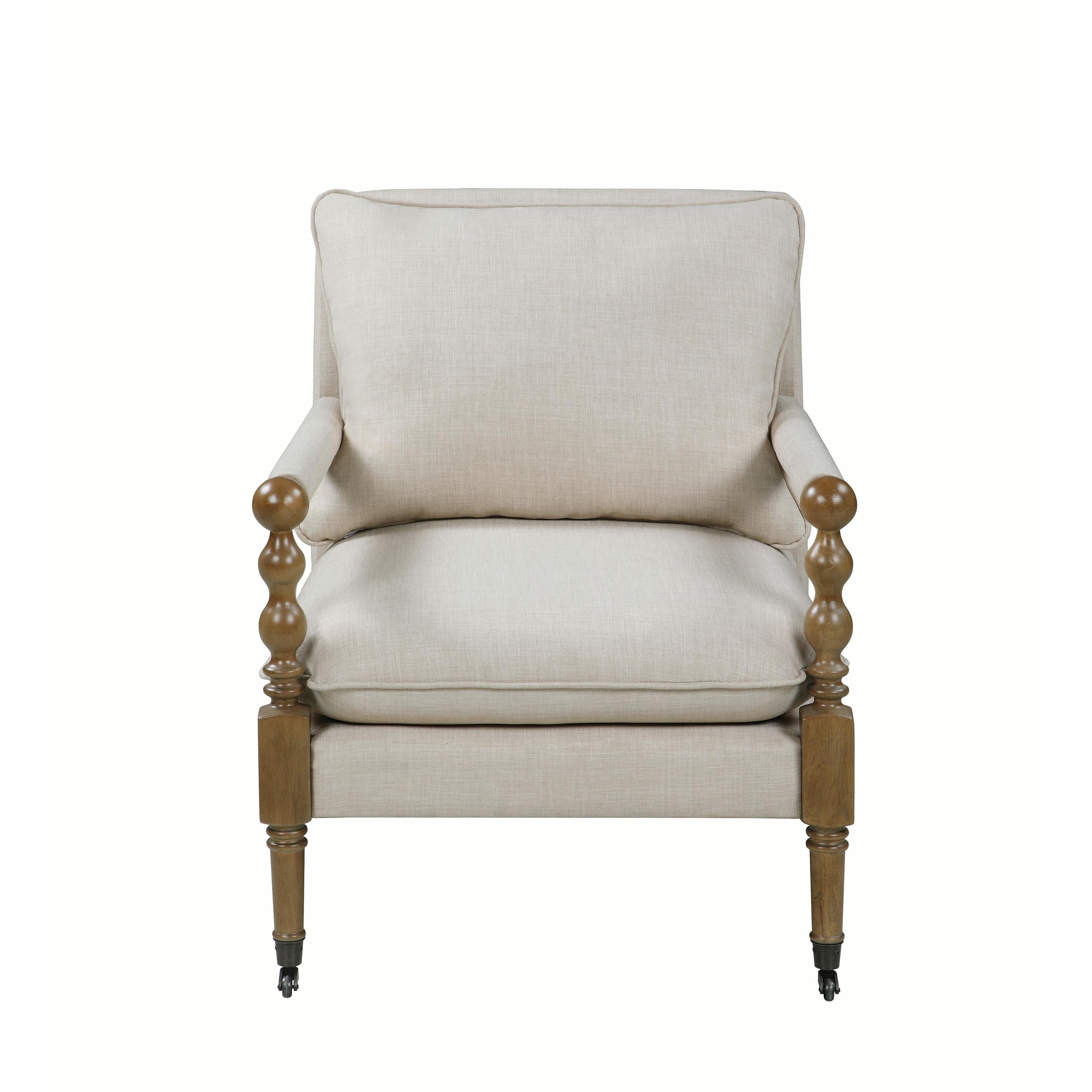 Coaster Furniture Dempsy 903058 Upholstered Accent Chair with Casters - Beige - Image 2