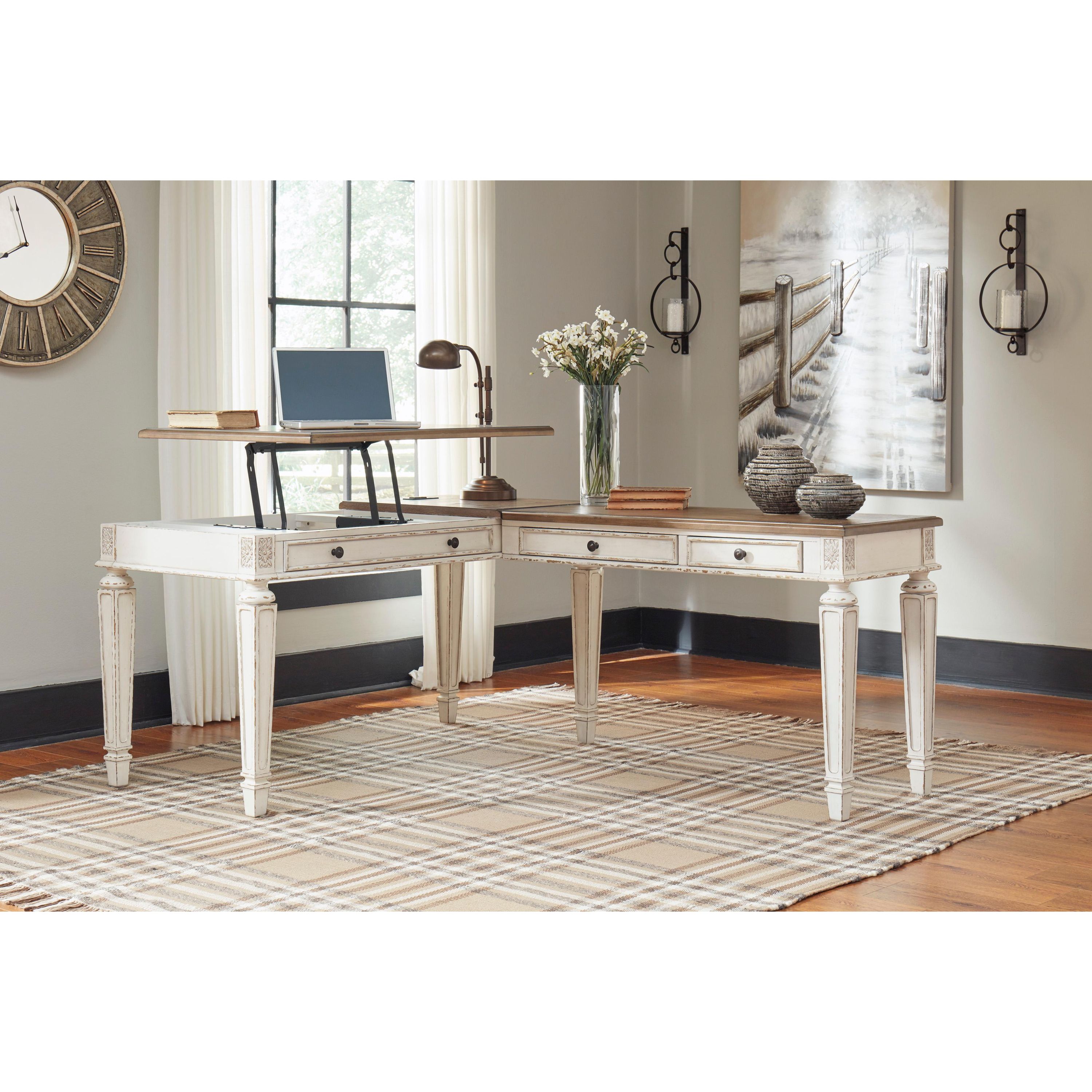 Signature Design by Ashley Realyn H743H2 2 pc Home Office Desk - Image 2