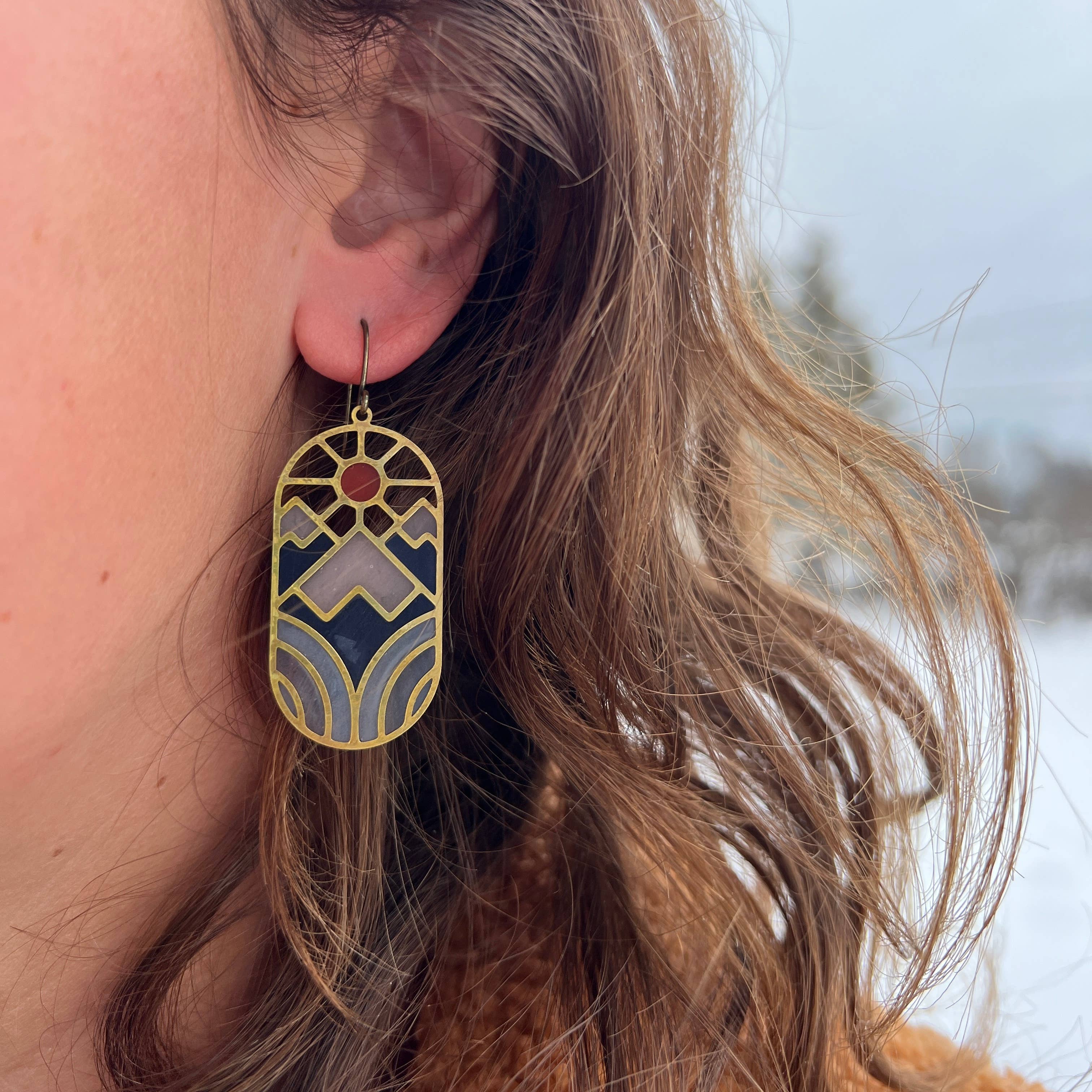 Solstice // stained glass resin earrings - Image 1
