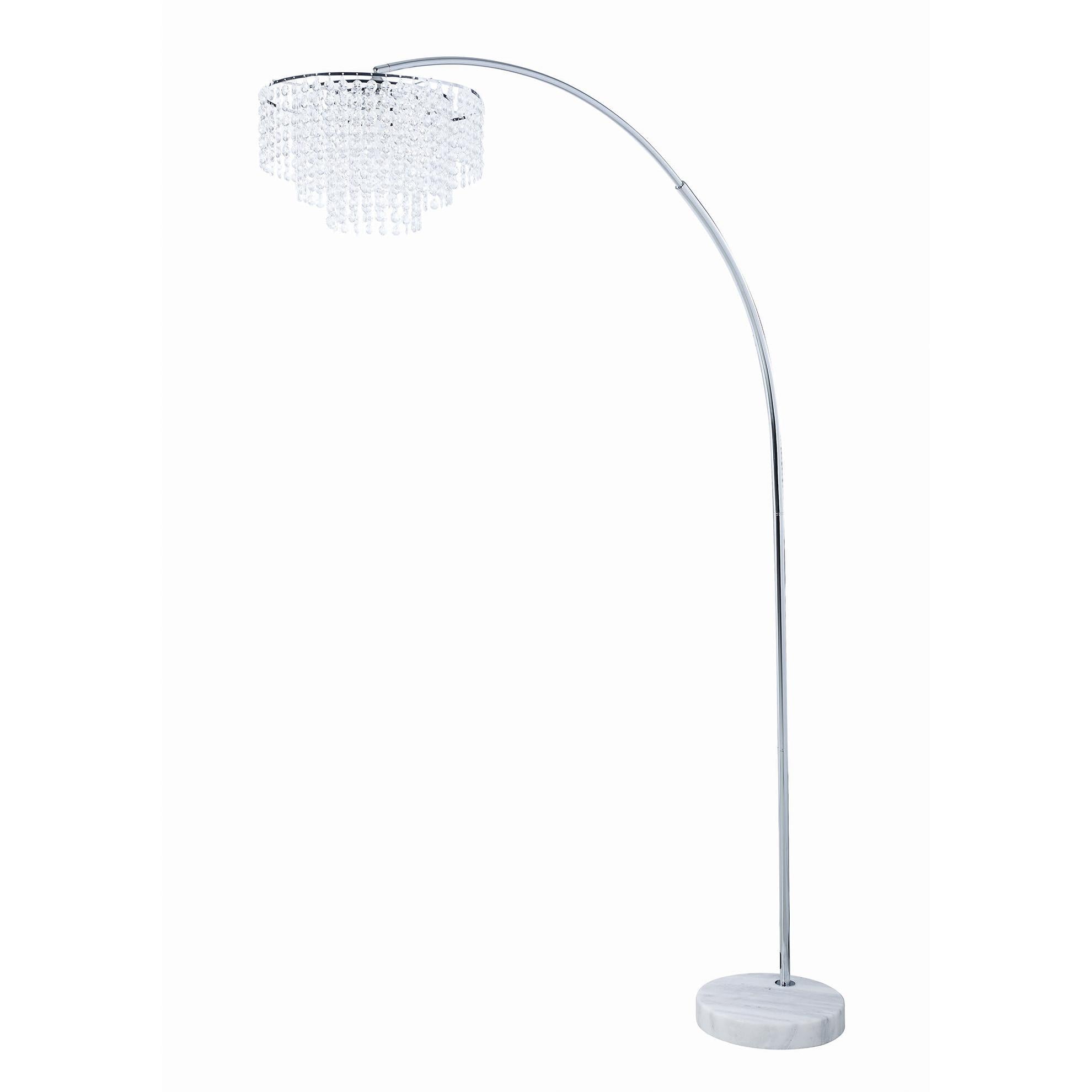 Coaster Furniture Shirley 920065 86-inch Hanging Crystal Arc Metal Floor Lamp - Chrome - Image 1